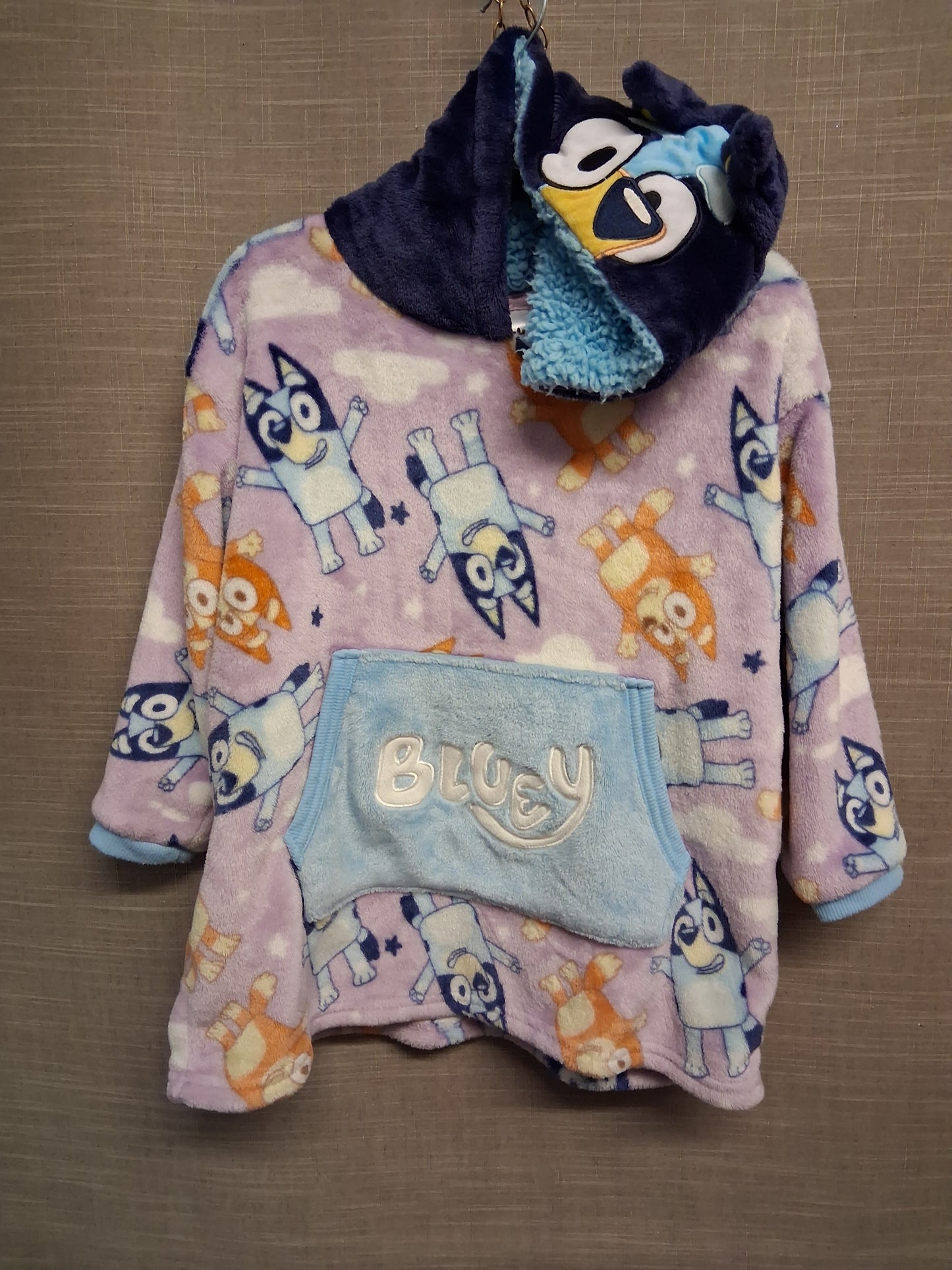 Matalan Bluey Oodie Unisex Lilac Soft Plush Age 4-6 Years