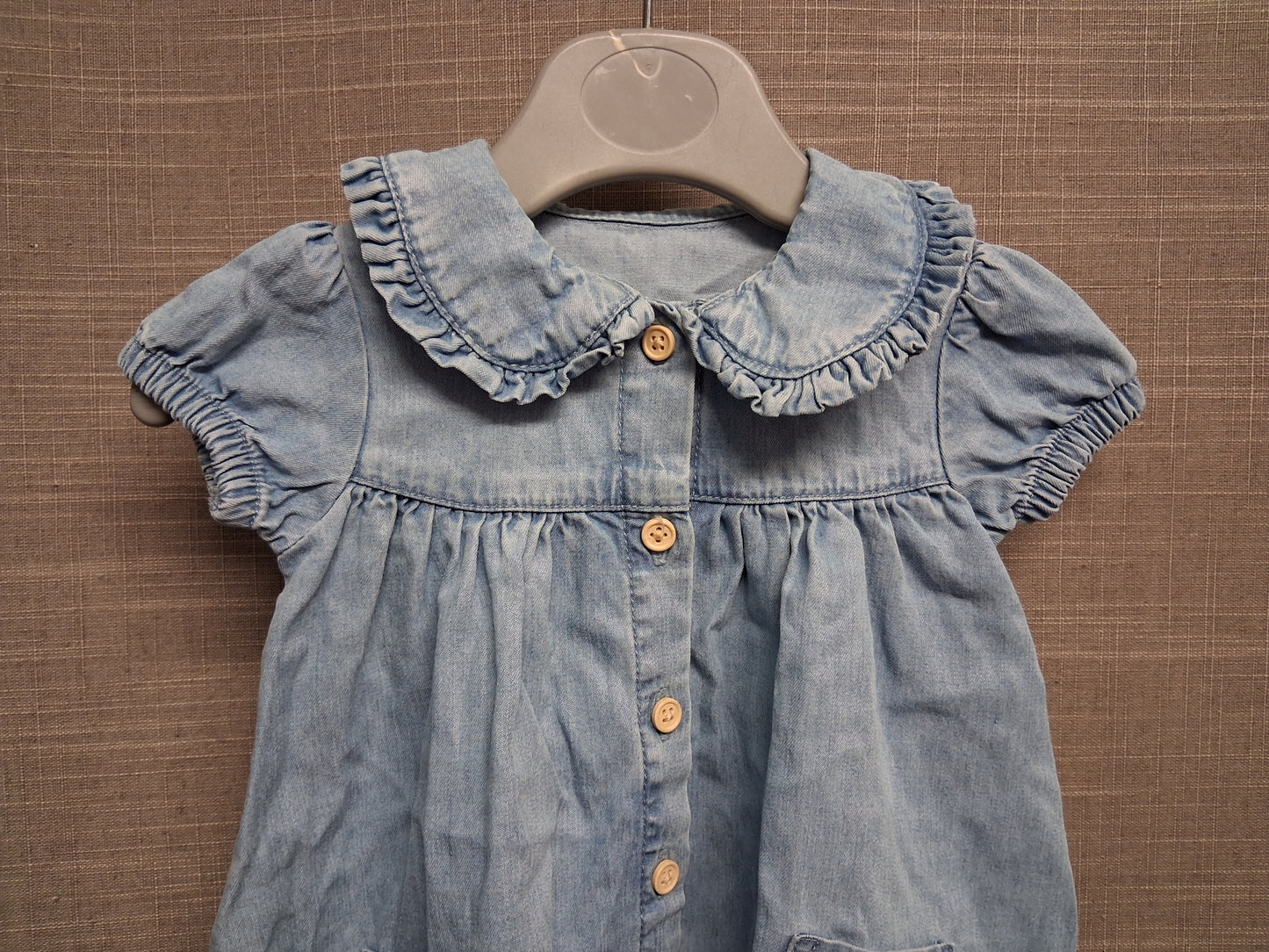 George Girls Blue Denim Short Sleeve Dress Age First Size