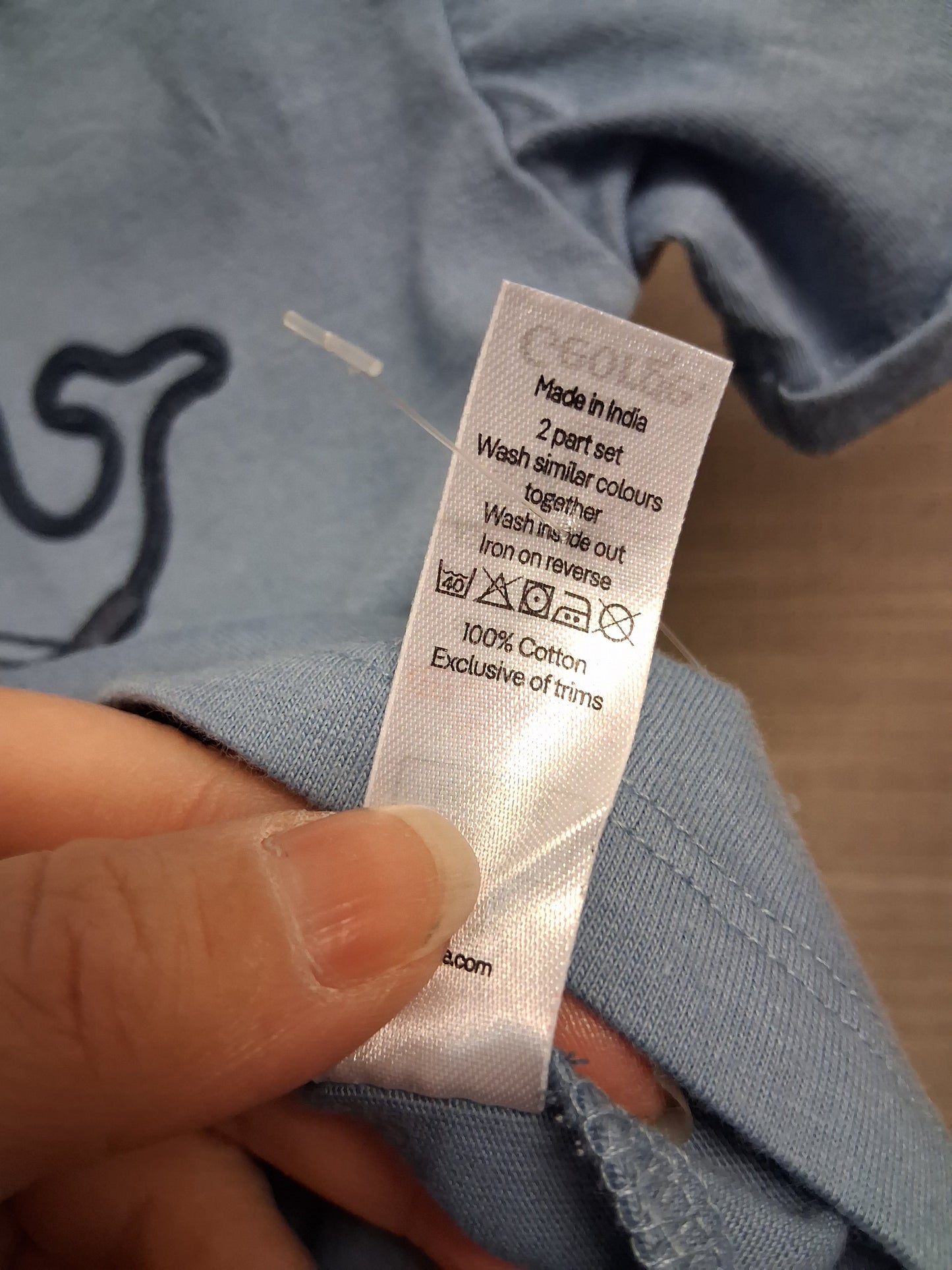 George Boys Blue Whale Print Short Sleeve T-Shirt Age 3-6 Months