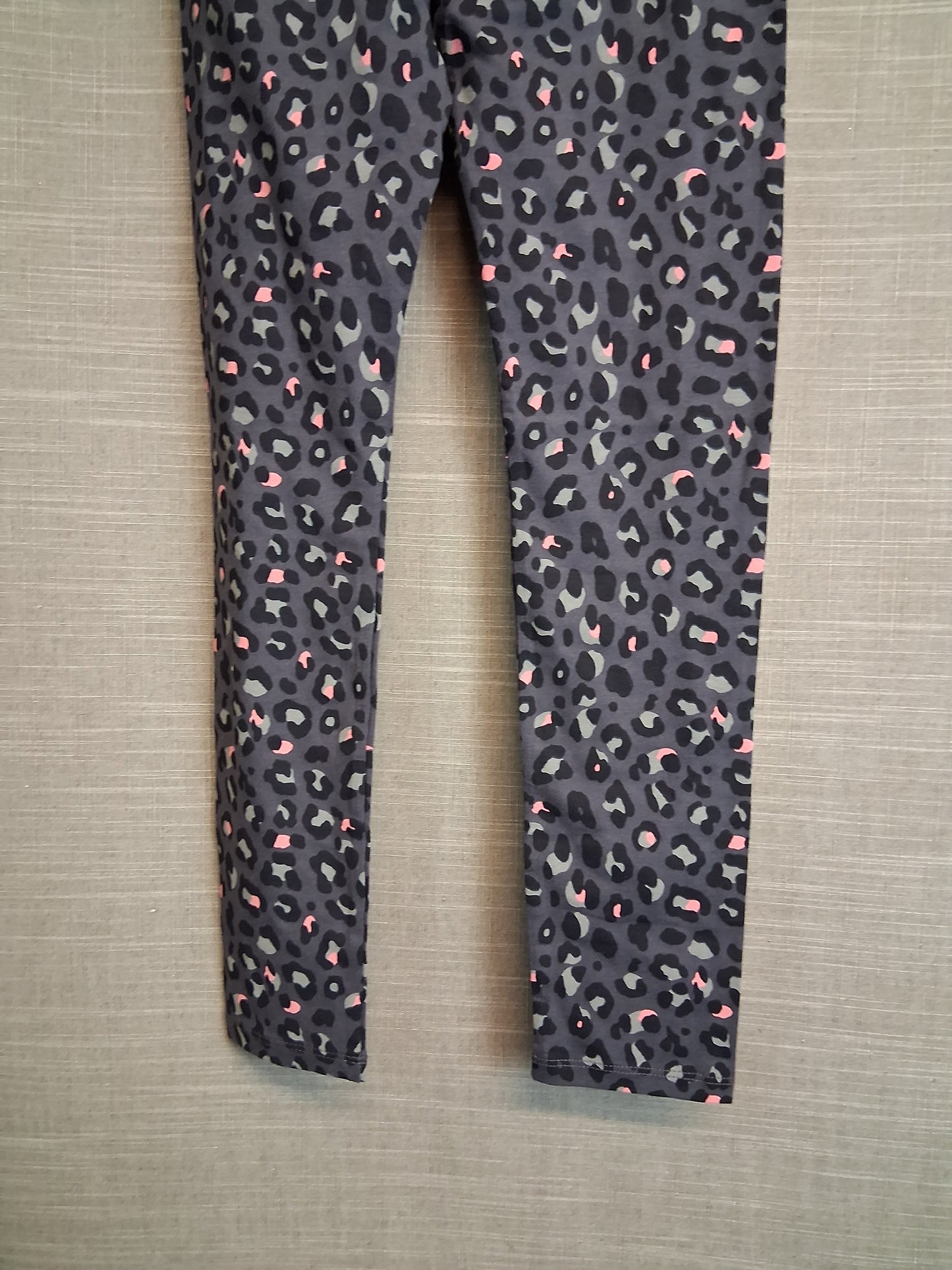 F&F Girls Grey Animal Print Leggings Jersey Age 10-11 Years