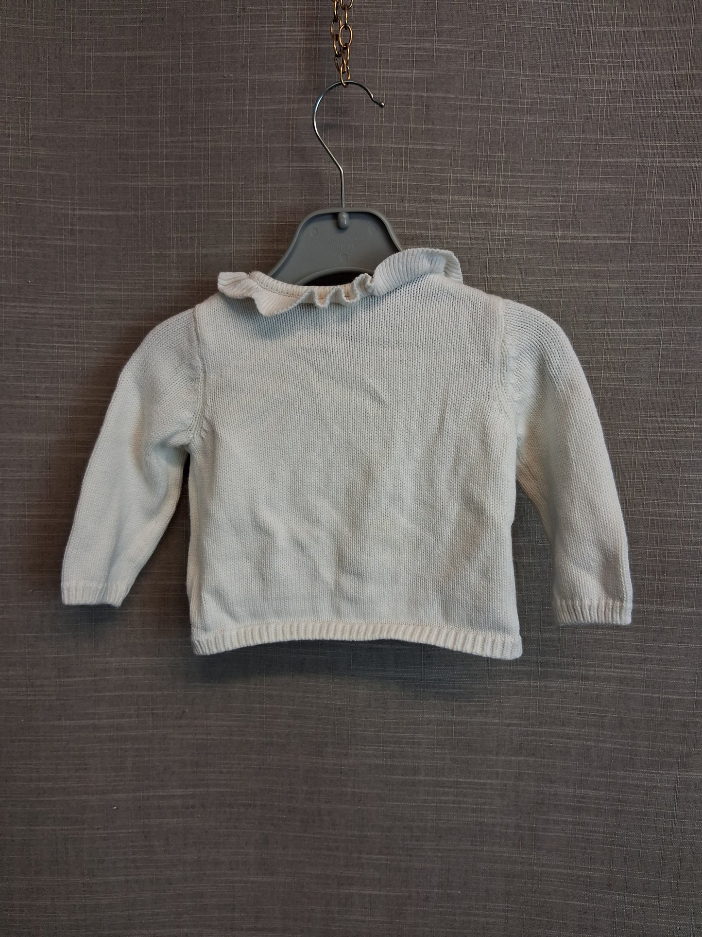Next Girls Cotton Knitted Bunny Theme Cardigan Age 0-3 Months