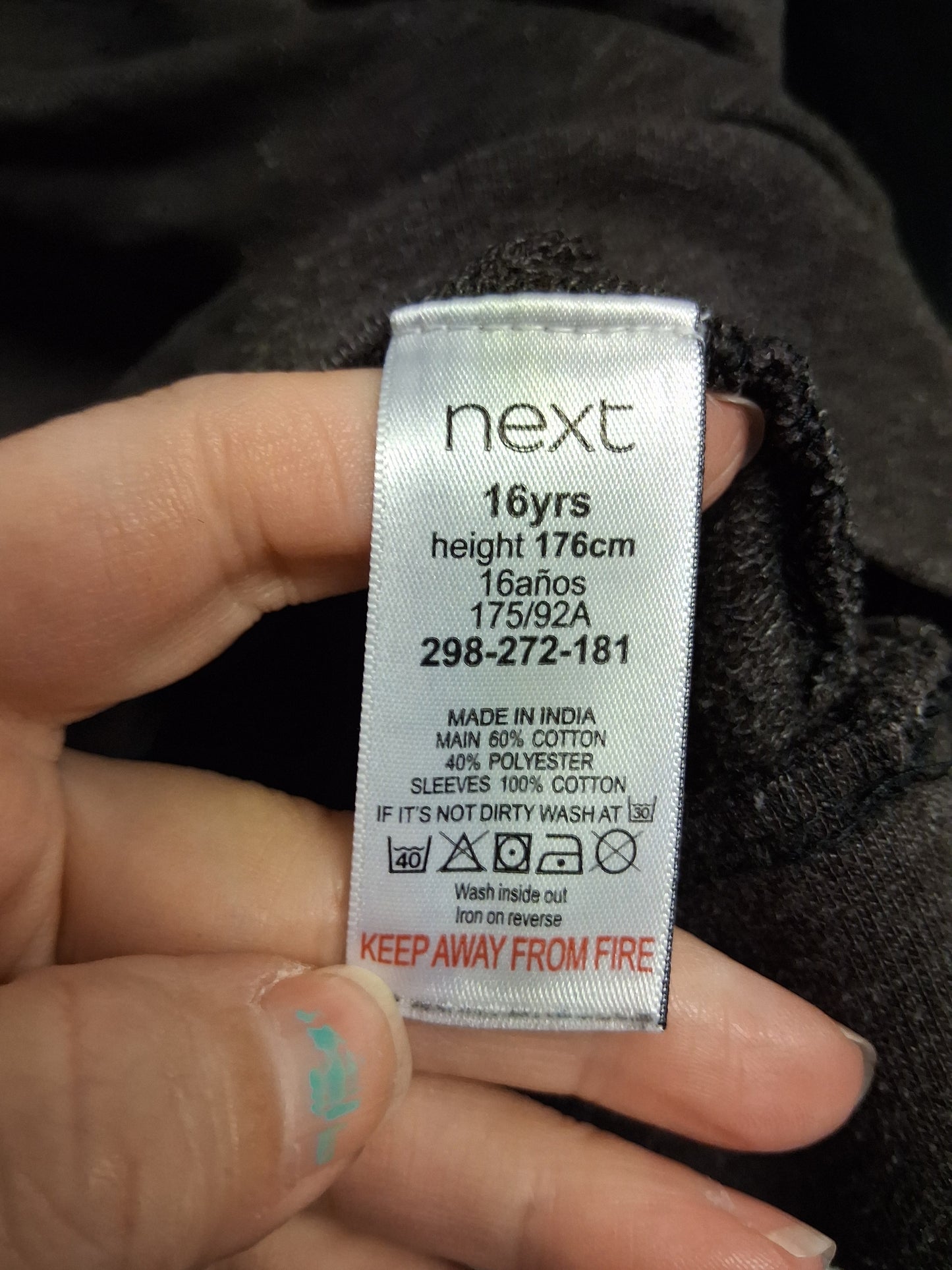 Next Boys Grey Blue Crew Neck Sweater Age 16 Years