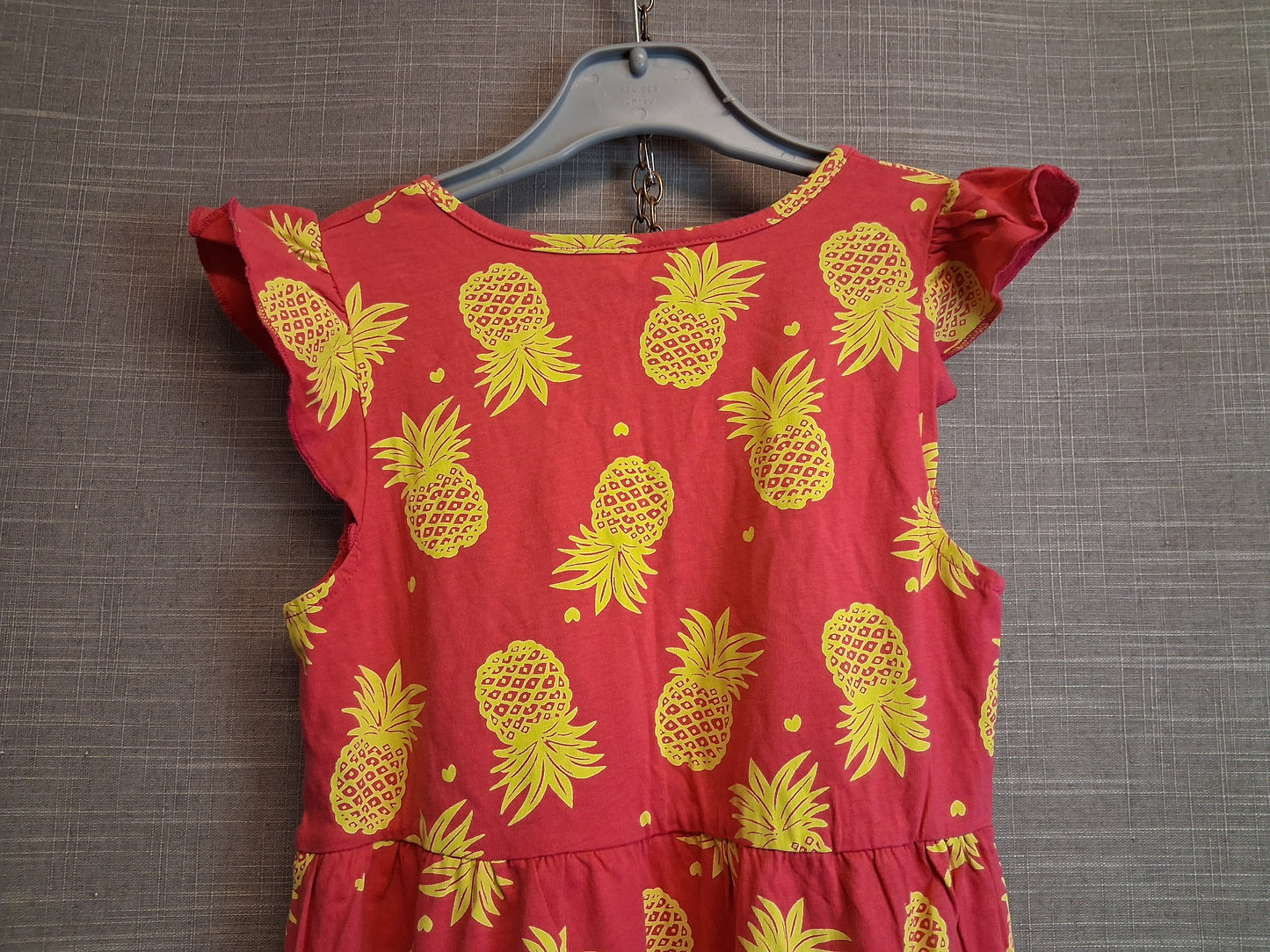 Bonprix Collection Girls Sundress Jersey Pink Pineapple Print Age 6-7 Years