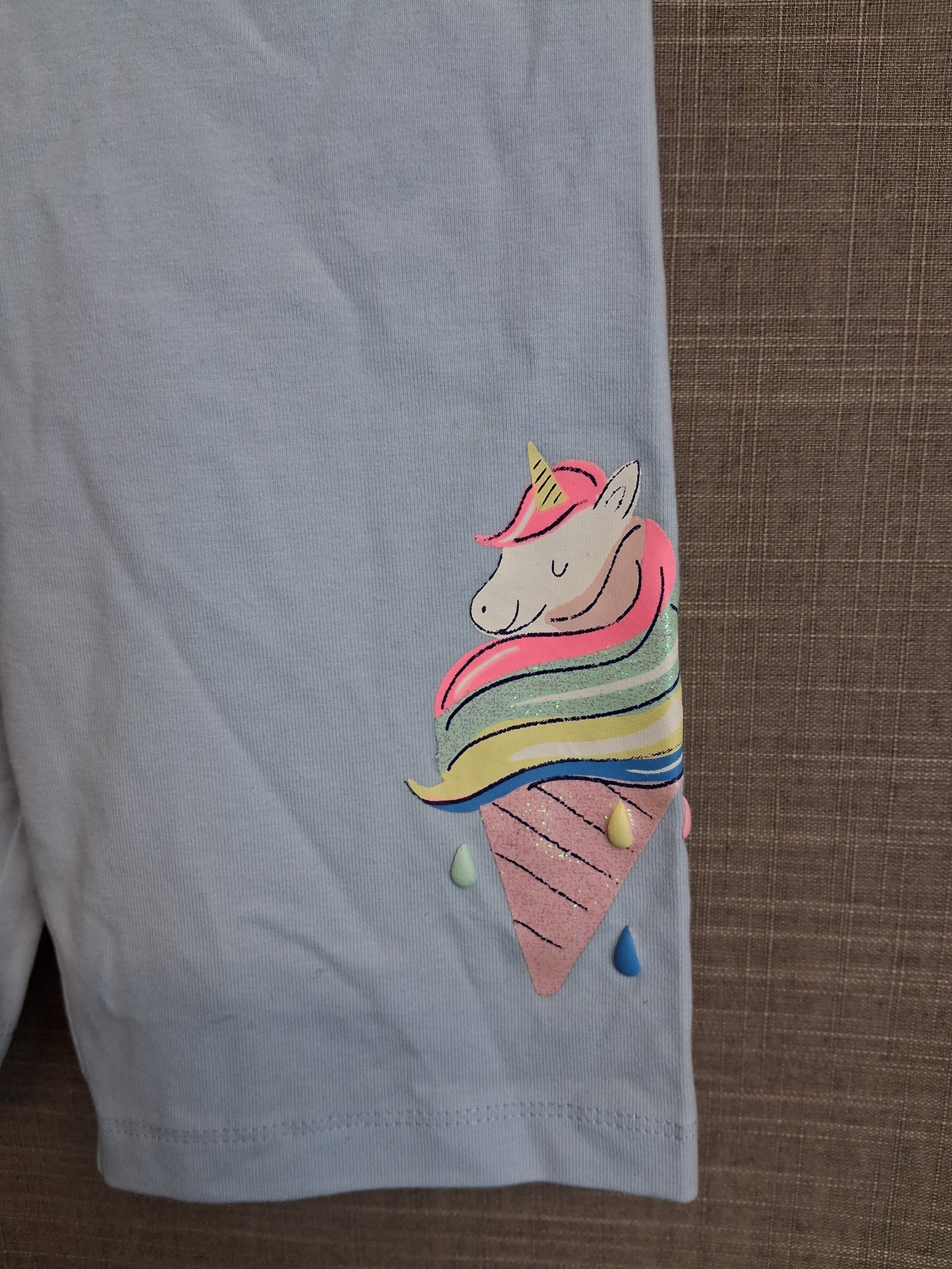 Marks and Spencer Girls Blue Unicorn Cycle Shorts Age 4-5 Years New