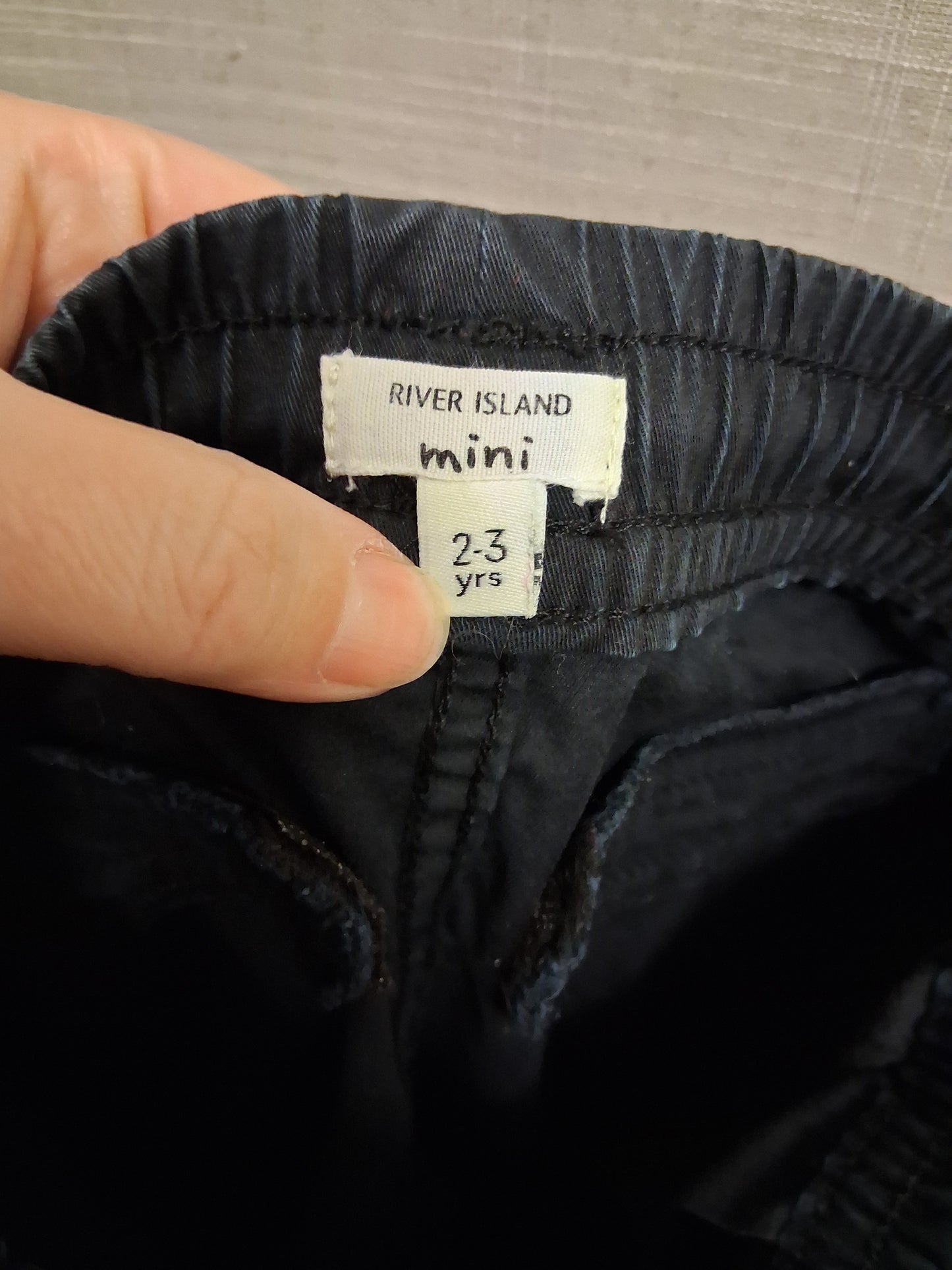 River Island Black Cargo Trousers Age 2-3 Years