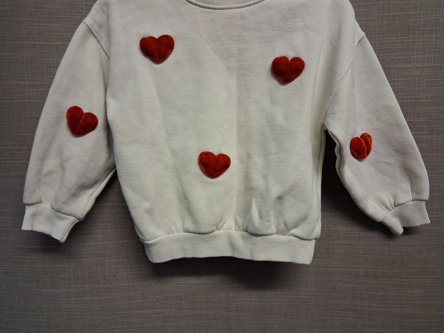 Zara Girls 3D Love Hearts Beige Sweater Jumper Age 5 Years