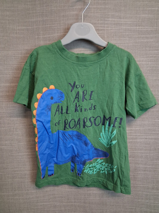 George Boys Green Dinosaur Theme T-Shirt Short Sleeve Age 4-5 Years
