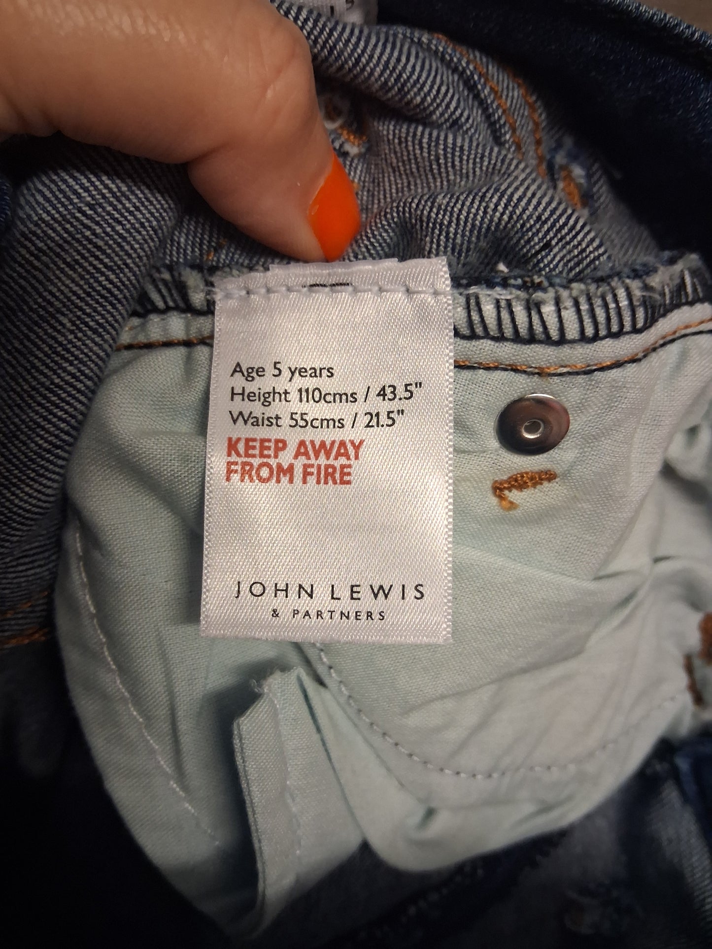 John Lewis Jeans Boys Blue Skinny Fit Age 5 Years