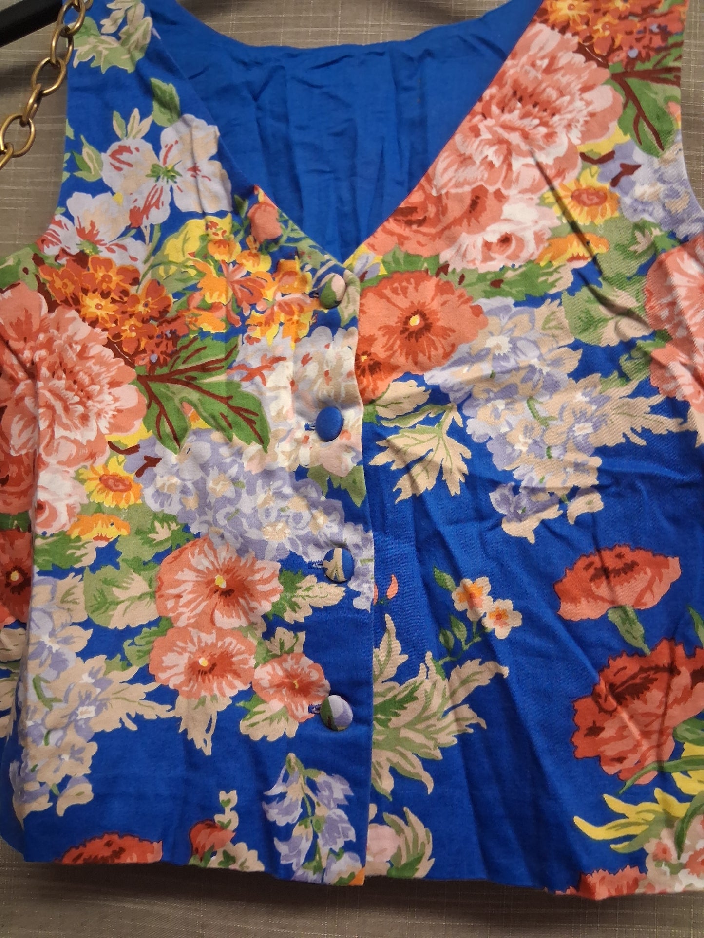 Polo Ralph Lauren Girls Blue Floral 2 Piece Set Vest and Skirt Age 16 Years