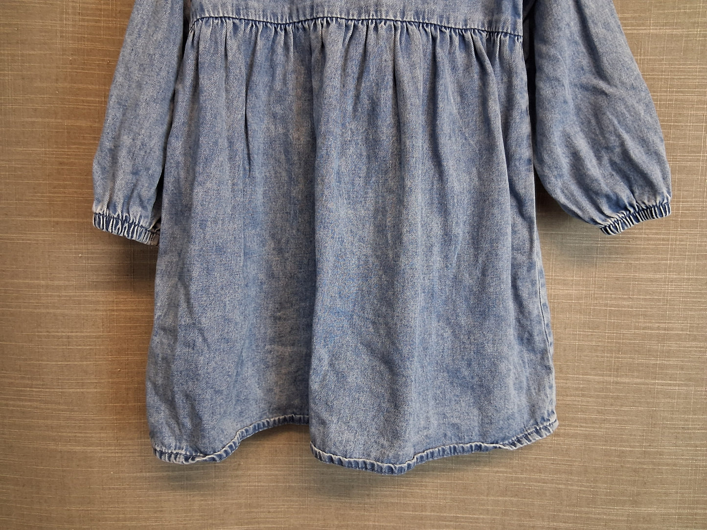 Next Girls Denim Dress Peter Pan Collar Blue Long Sleeve Age 3-4 Years