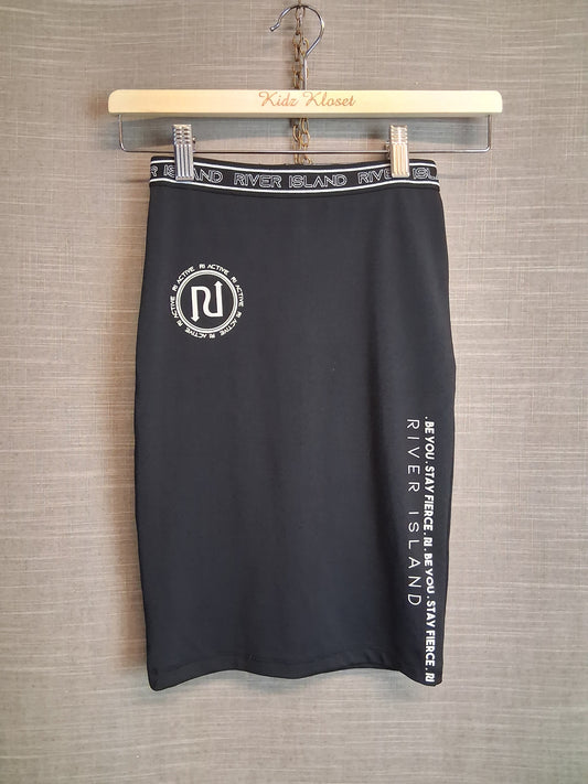 River Island Midi Skirt Black Stretch Age 5-6 Years