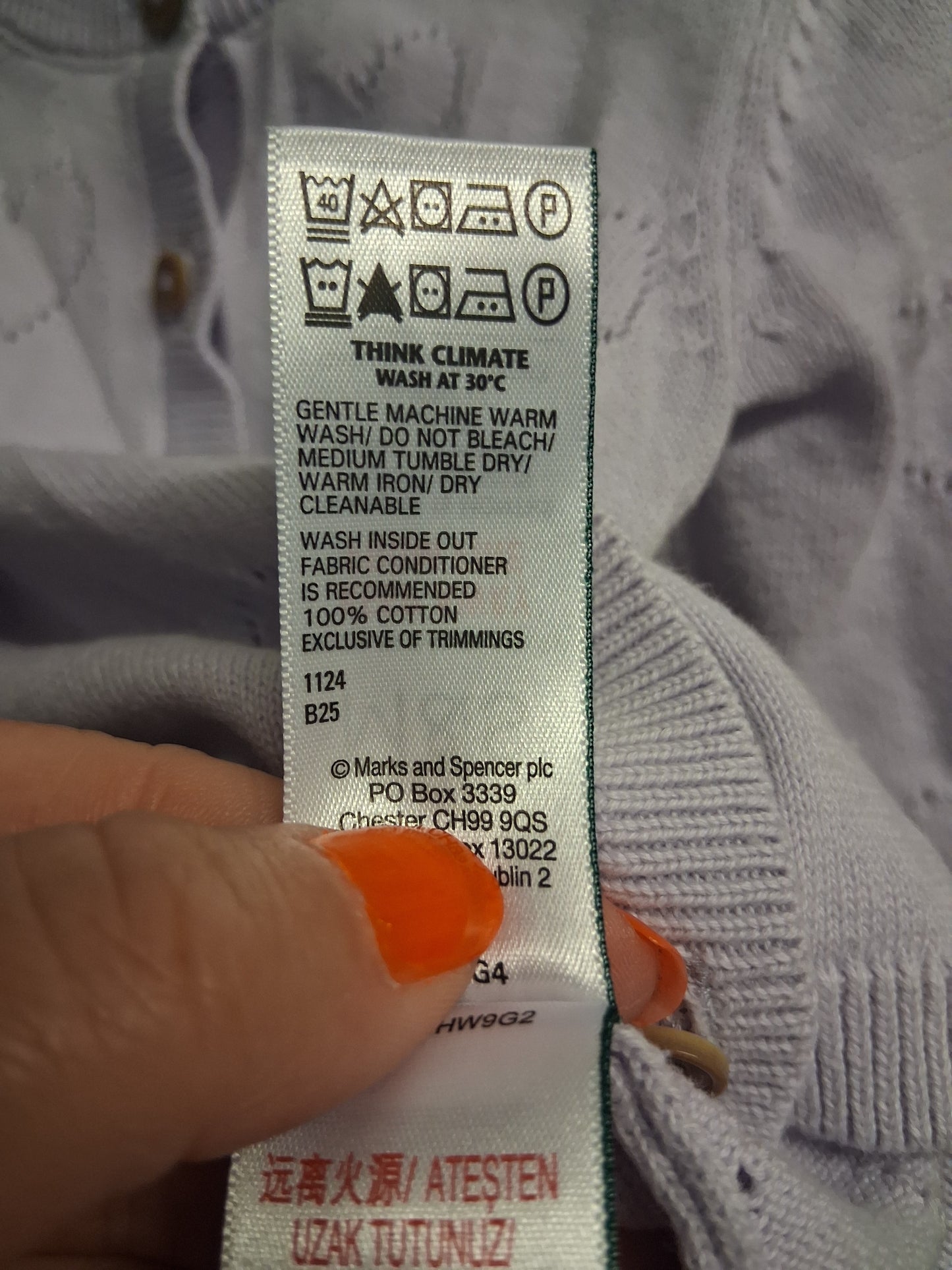 Marks and Spencer Girls Lilac Cardigan Age 12-18 Months