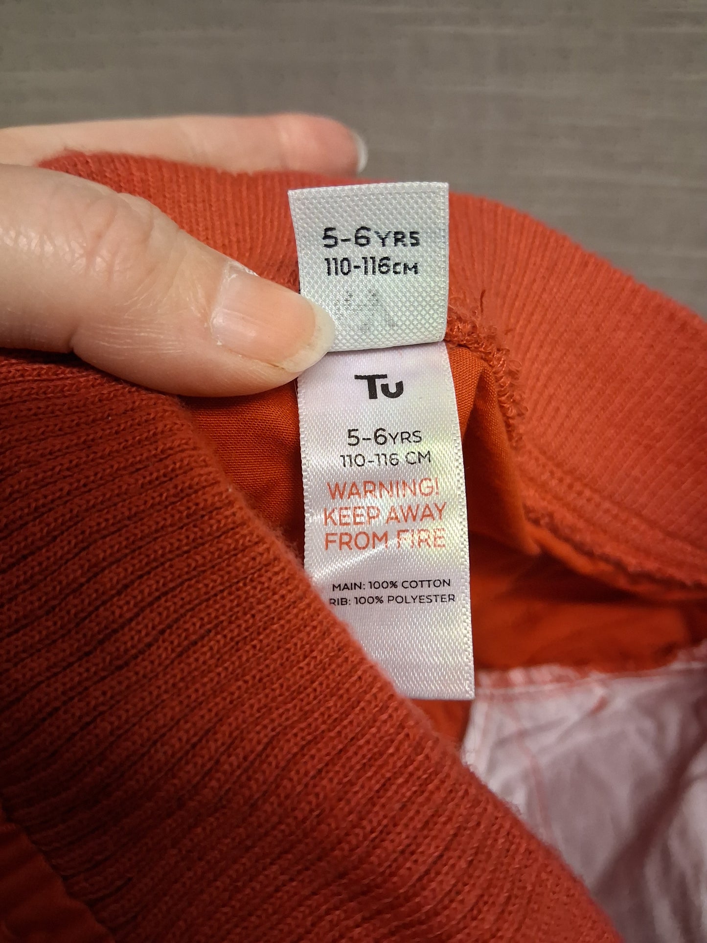 TU Boys Red Orange Shorts 100% Cotton Age 5-6 Years