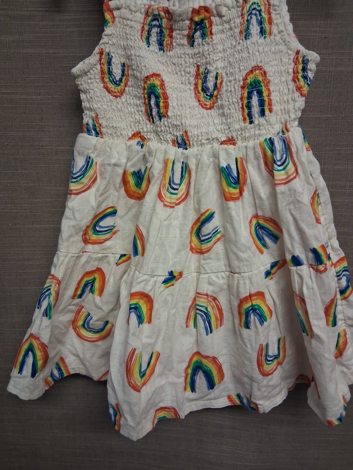 George Girls Rainbow Multicolour Tiered Dress Age 2-3 Years
