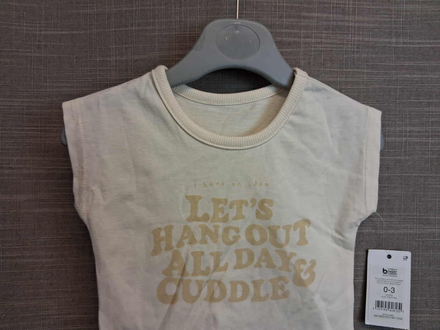 George Boys Cap Sleeve T-Shirt Cream Age 0-3 Months New