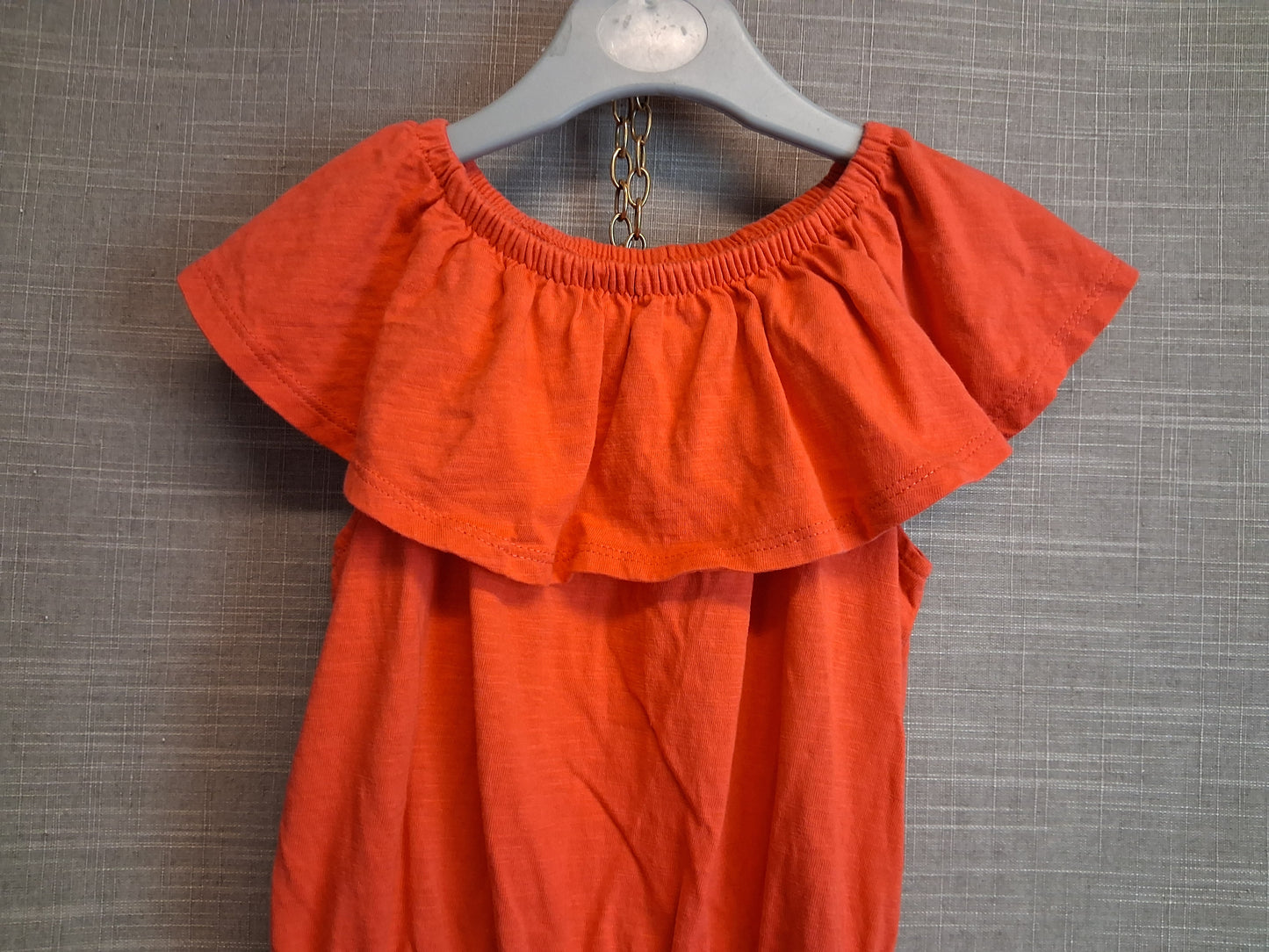 TU Girls Orange Off the Shoulder Jersey Playsuit Age 5-6 Years