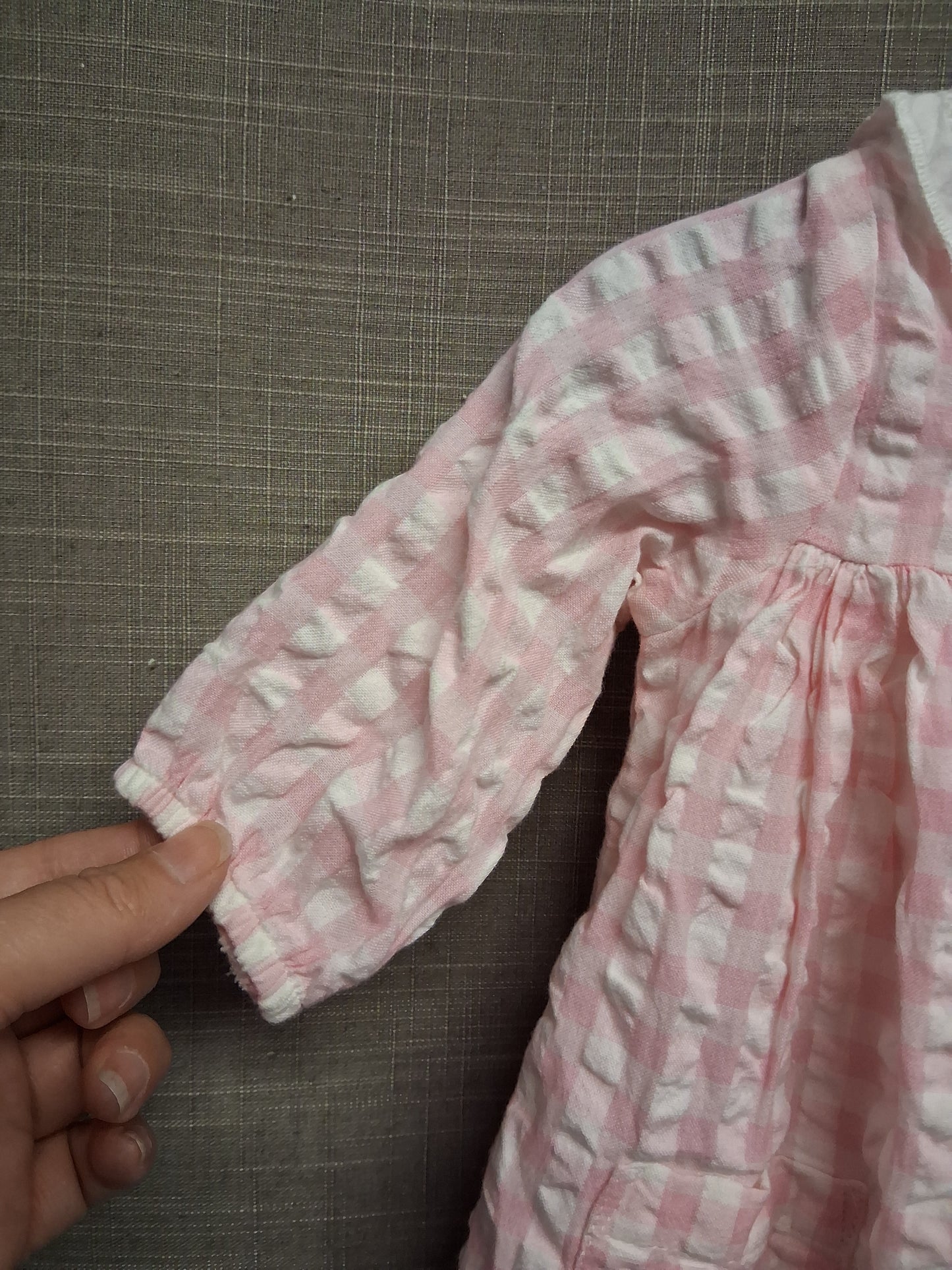Marks & Spencer Pink White Check A Line Dress Age 0-3 Months New