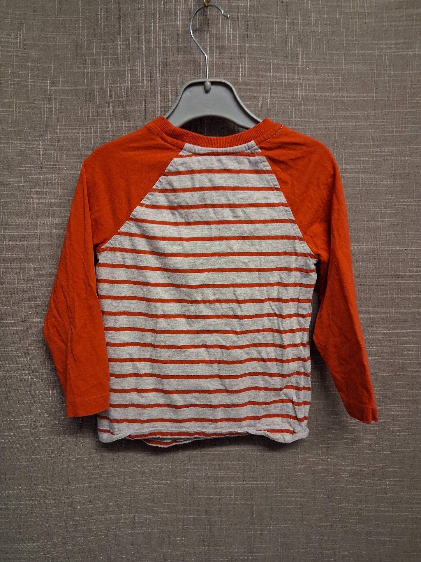 George Boys "Pudsey" Children in Need Red Grey Stripe Long Sleeve T-Shirt Age 2-3 Years