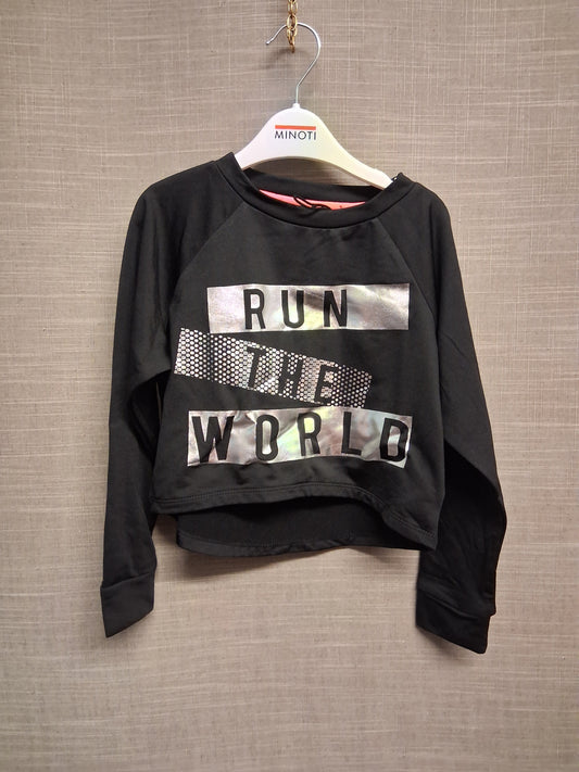 Respect Girls Cropped Sweater Top Black Age 5-6 Years New