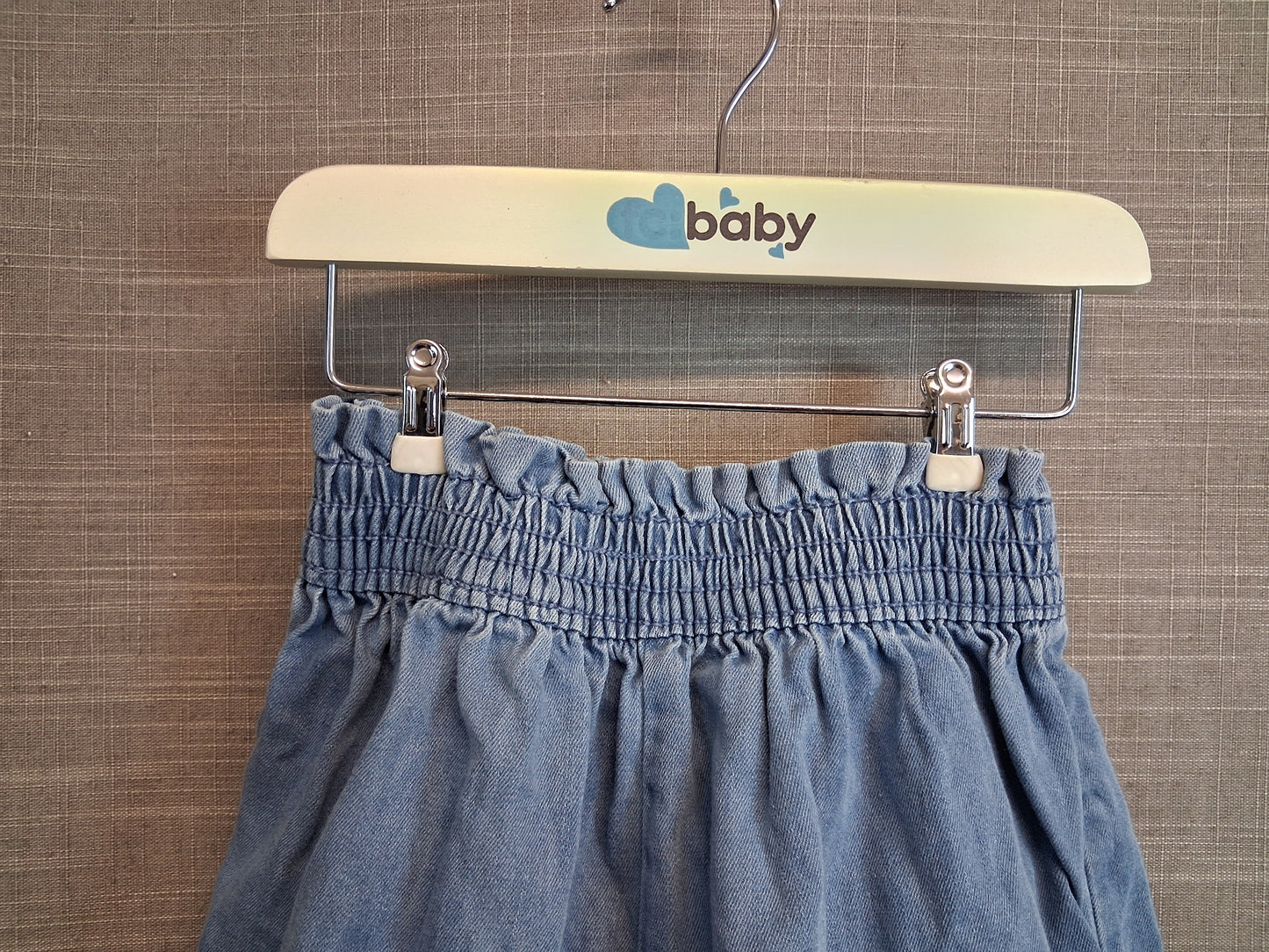 Next Girls Blue Denim Shorts Elastic Waist Age 3 Years
