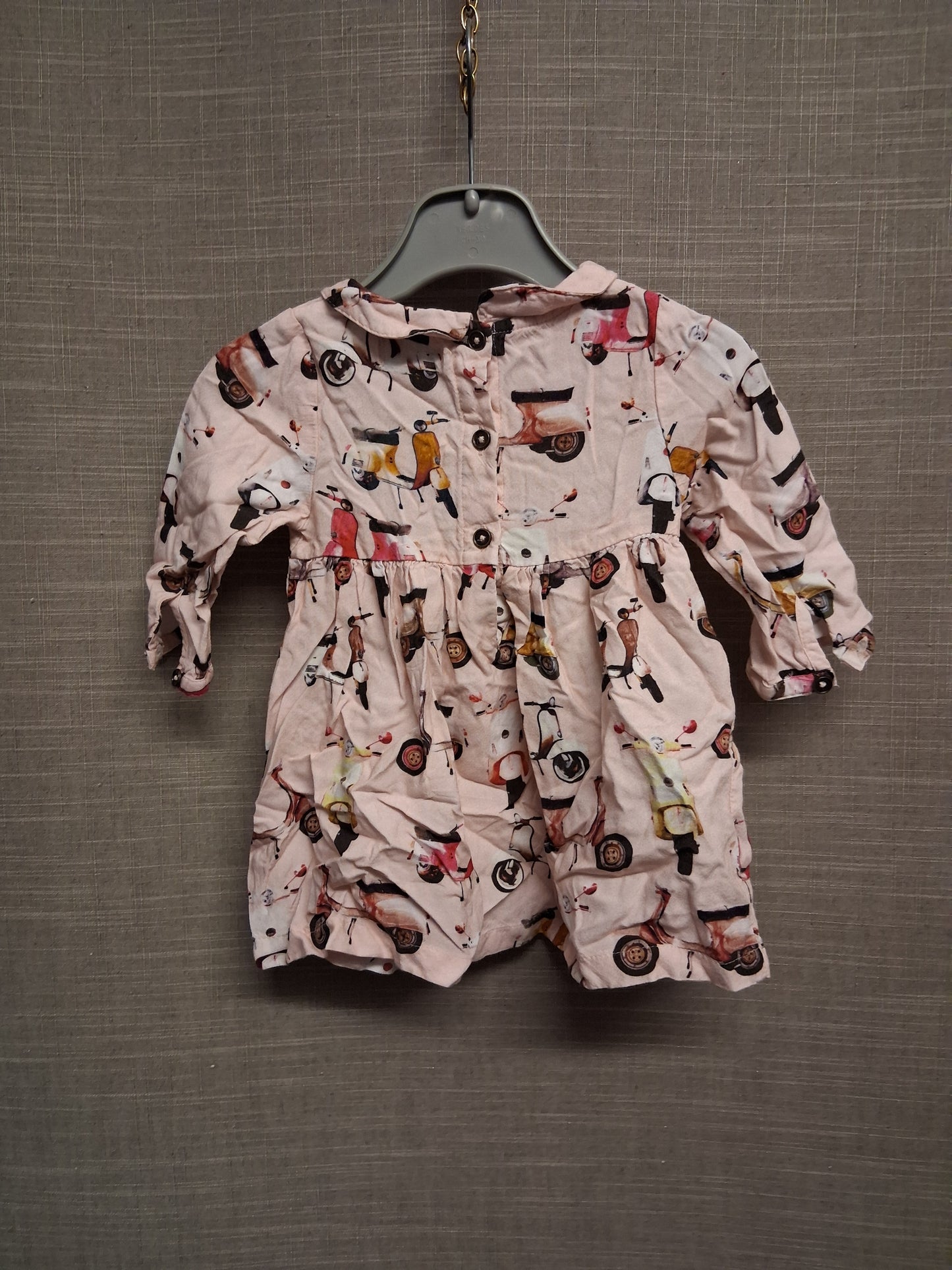 Next Girls A Line Pink Scooter Theme Dress Age 6-9 Months