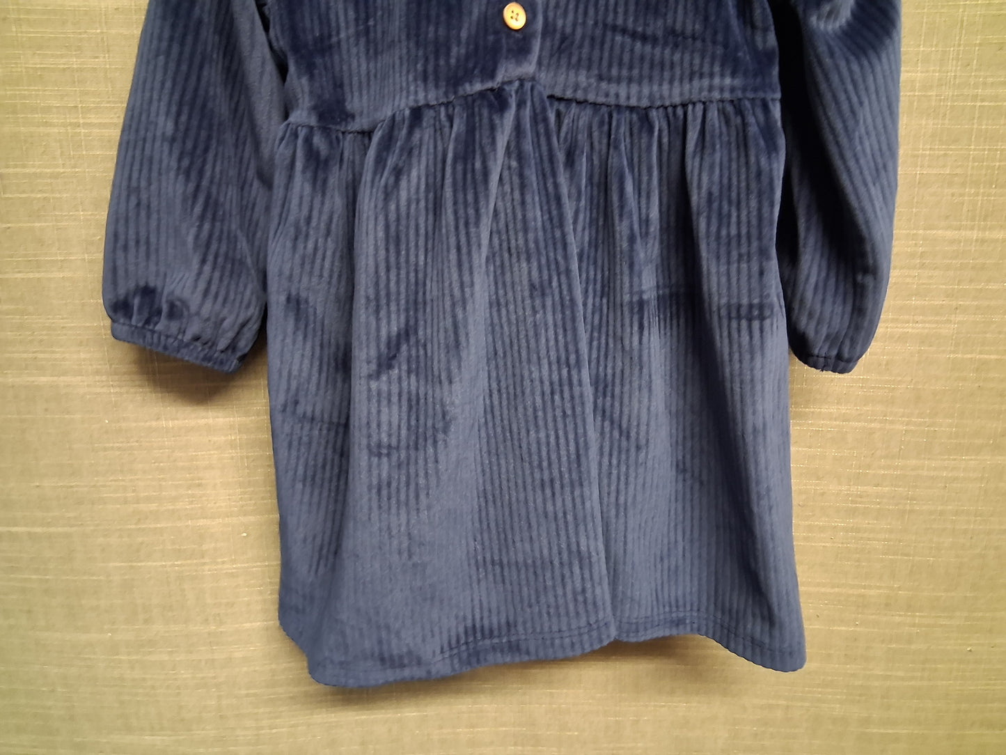 George Blue Velour Peter Pan Collar A Line Dress Age 9-12 Years