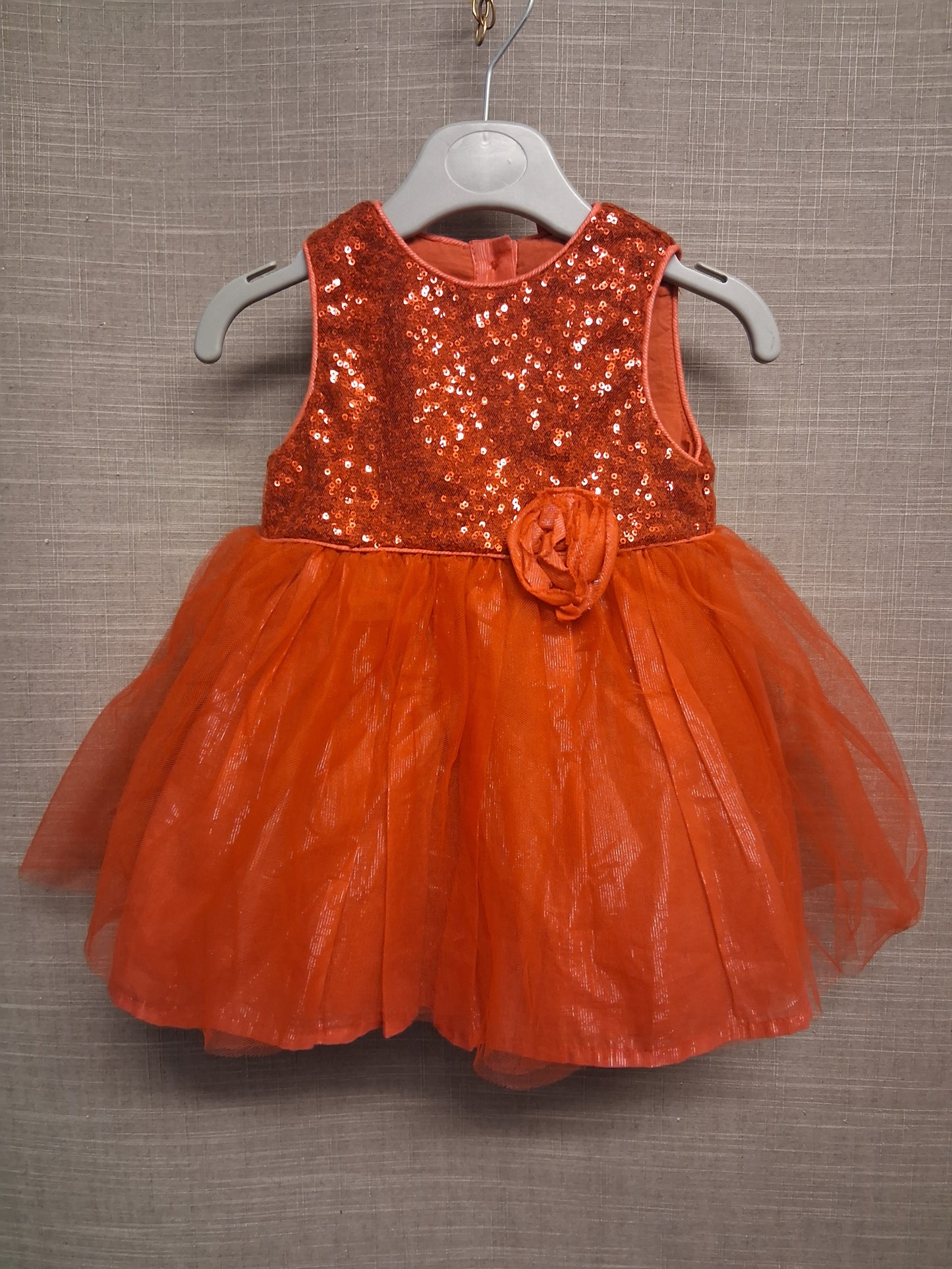 Mothercare Girls Red Sequin Party Dress Age 6-9 Months
