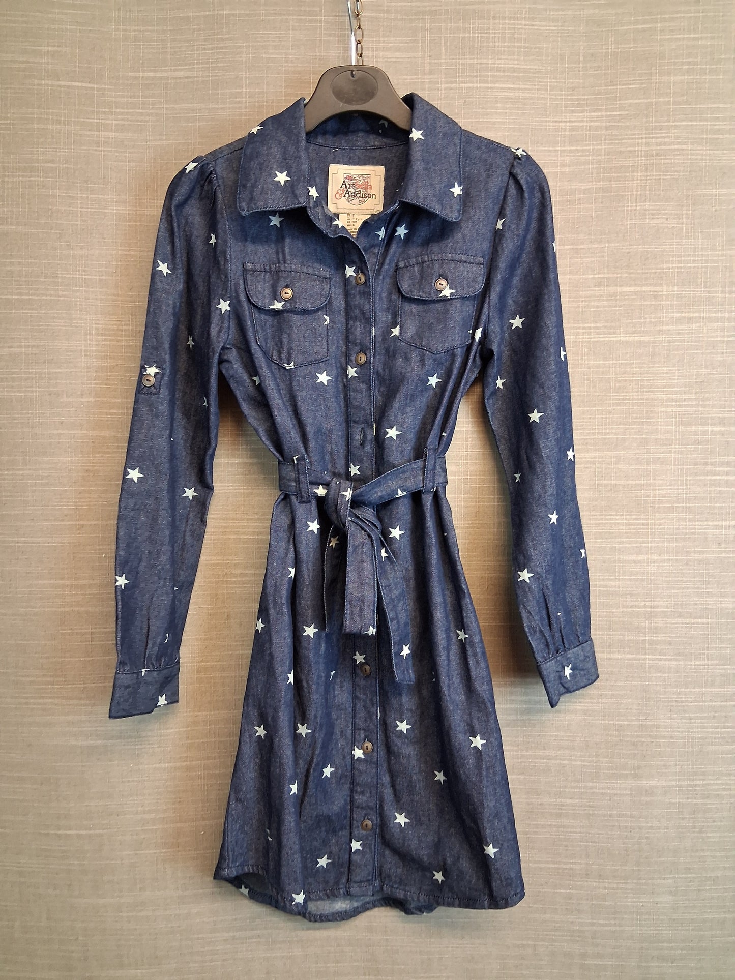 Arabella and Addison Girls Blue Denim Dress Age 7-8 Years Darkwash