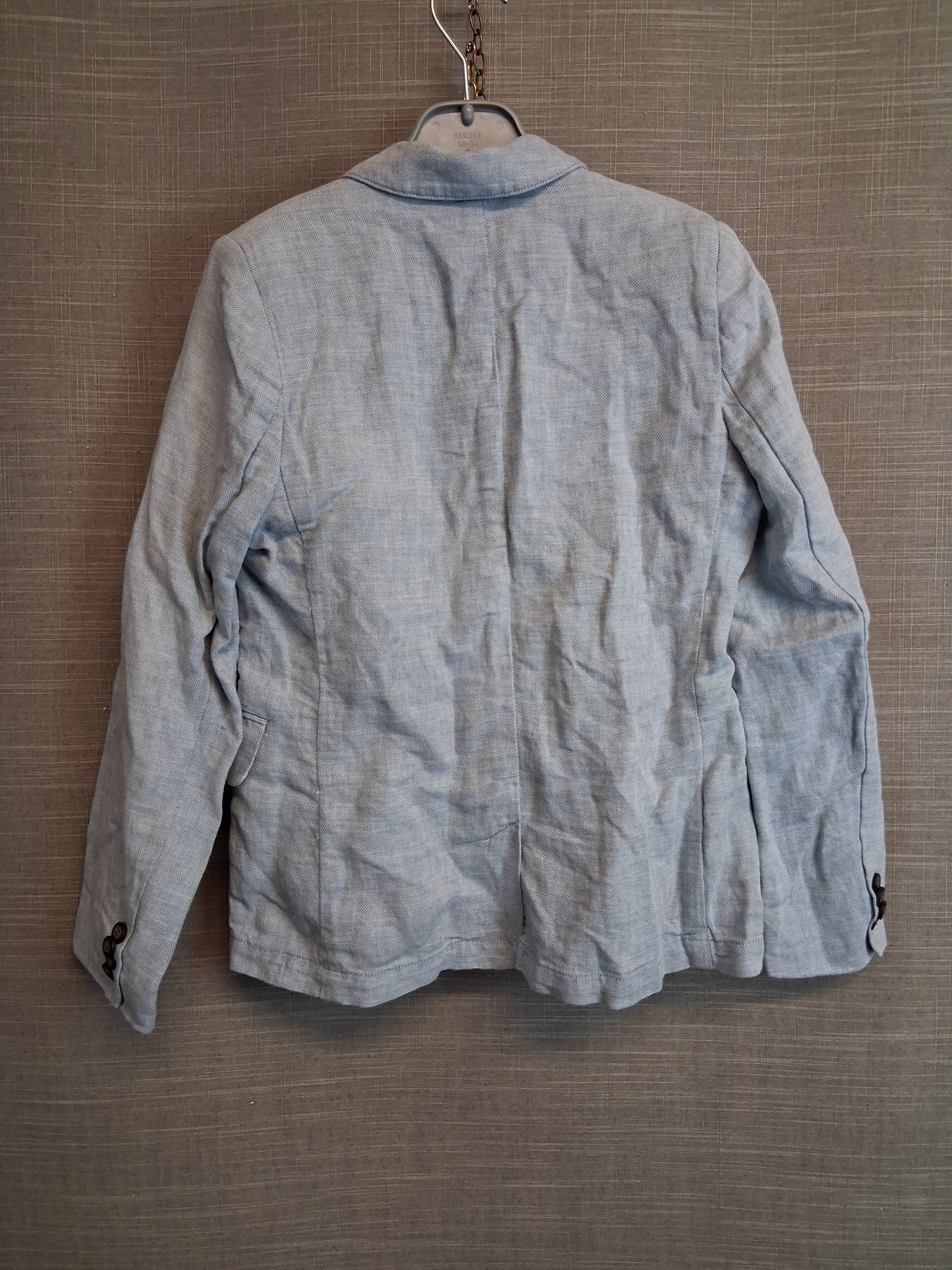 H&M Boys Chambray Blue Denim Blazer Jacket Linen Blend Age 7-8 Years