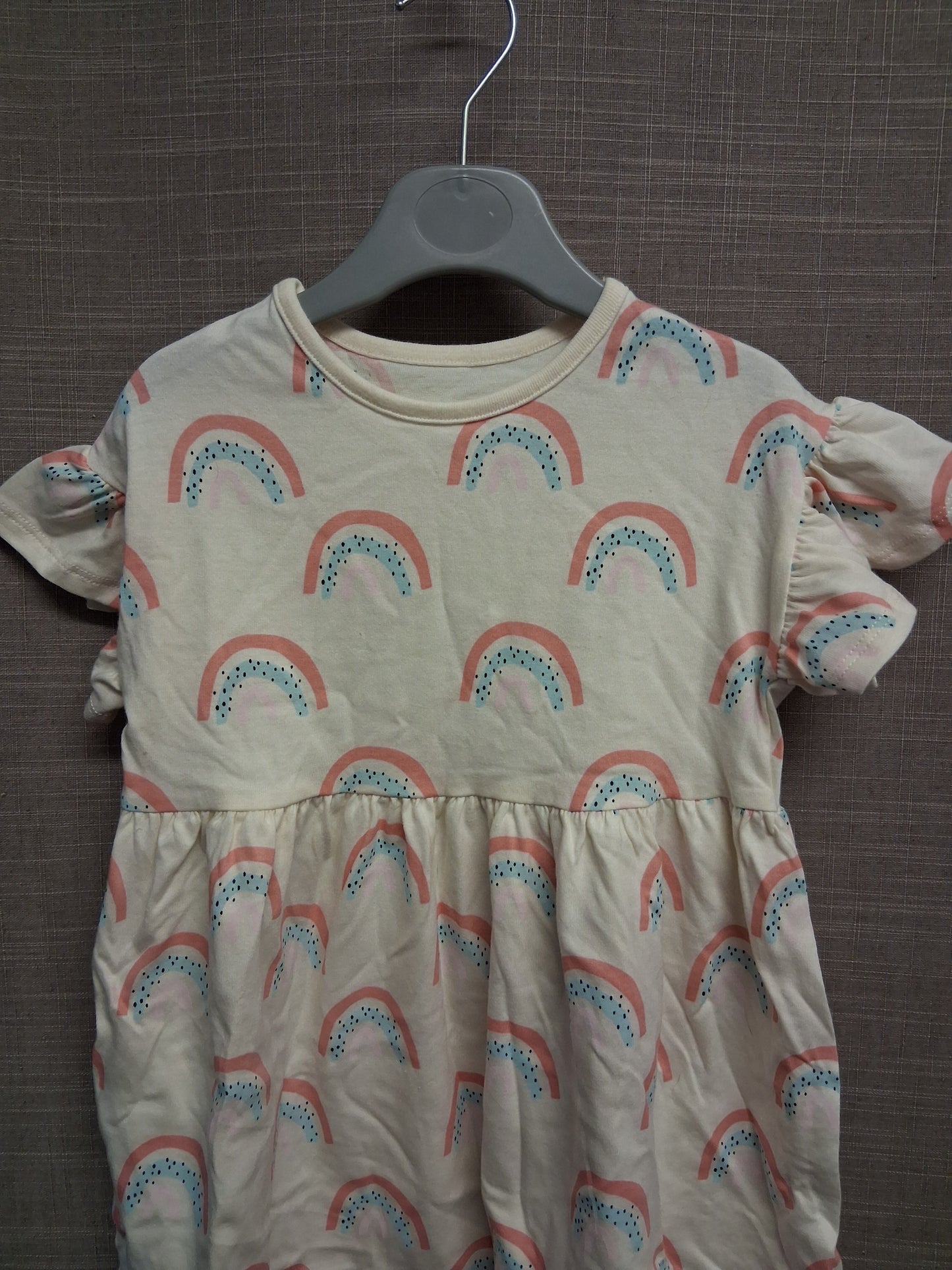 George Girls Rainbow Print Short Sleeve Jersey T-Shirt Dress Age 2-3 Years