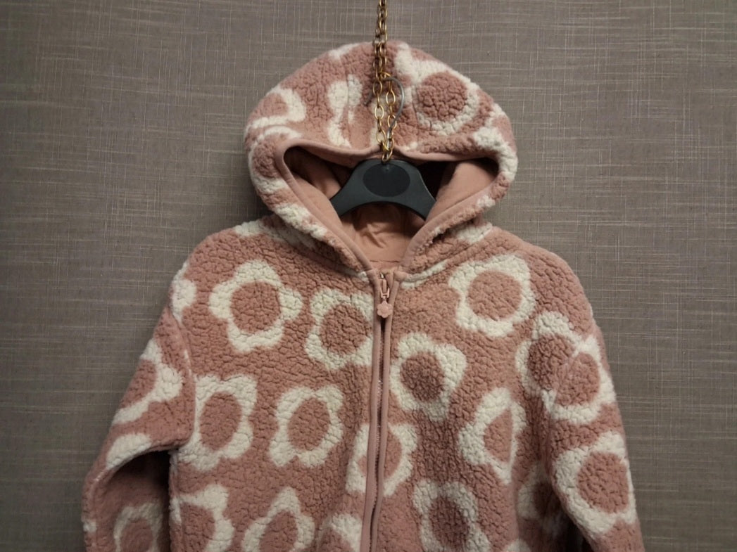 George Girls Pink Floral Fleece Full Zip Jacket Age 6-7 Years