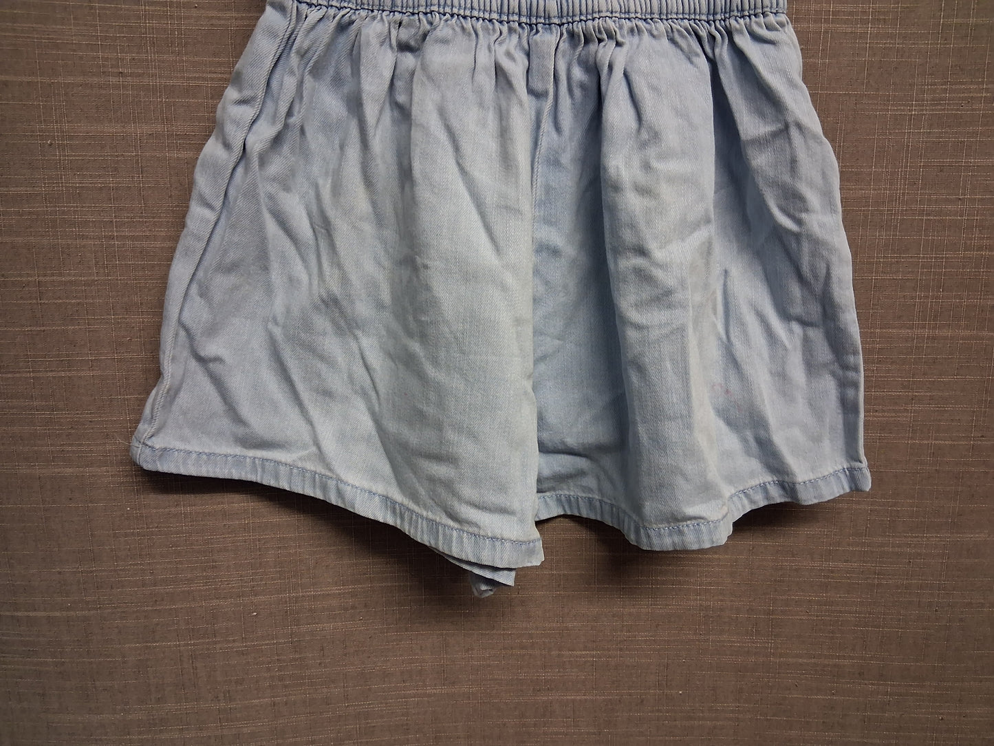Next Girls Elastic Waist Blue Lightwash Denim Shorts Age 7 Years