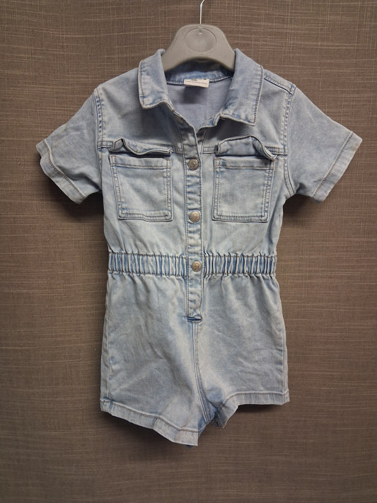 Zara Playsuit Denim Short Sleeve Blue Age 2-3 Years