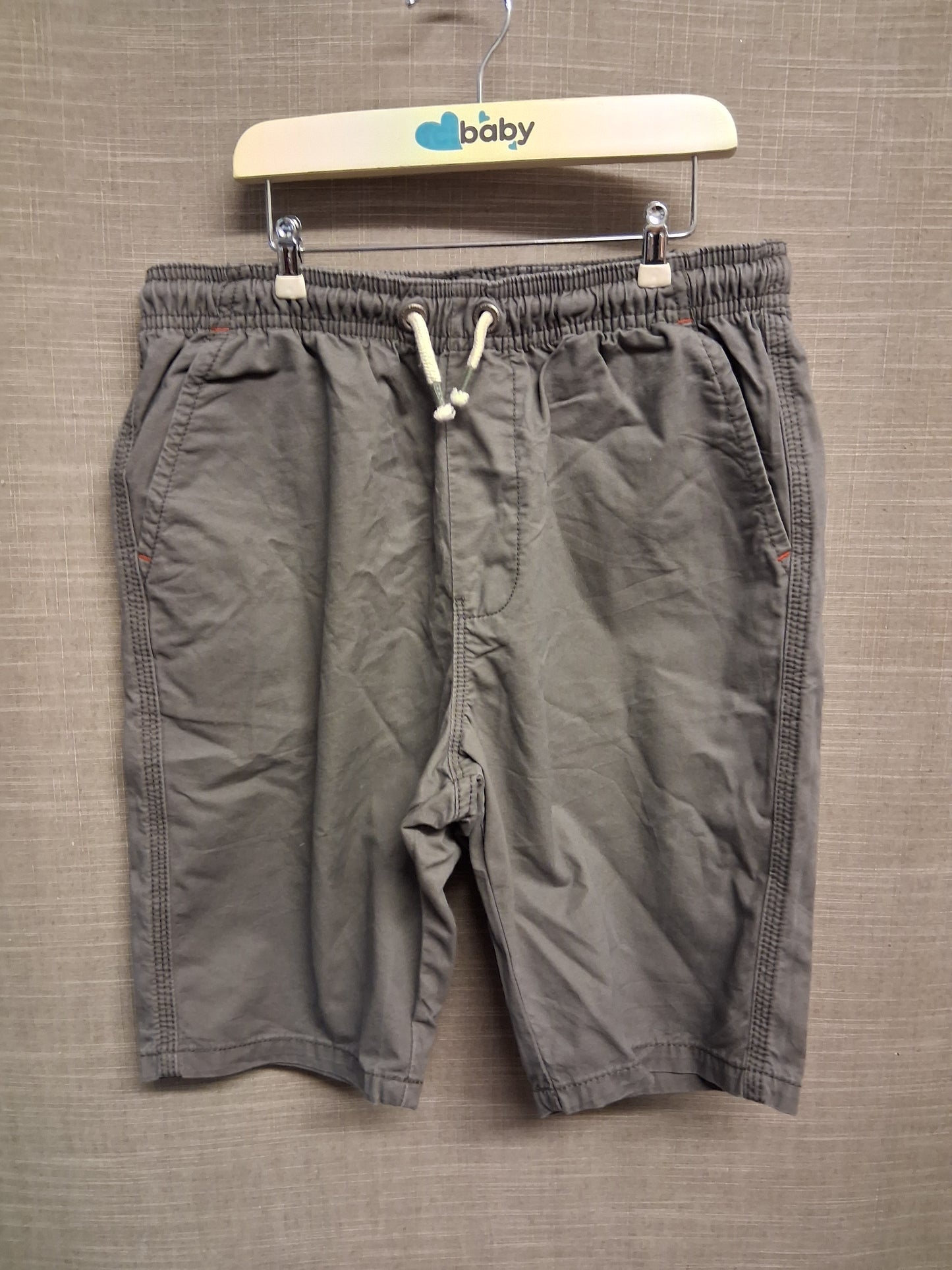 Next Boys Grey Elastic Waist Chino Shorts 100% Cotton Age 11 Years