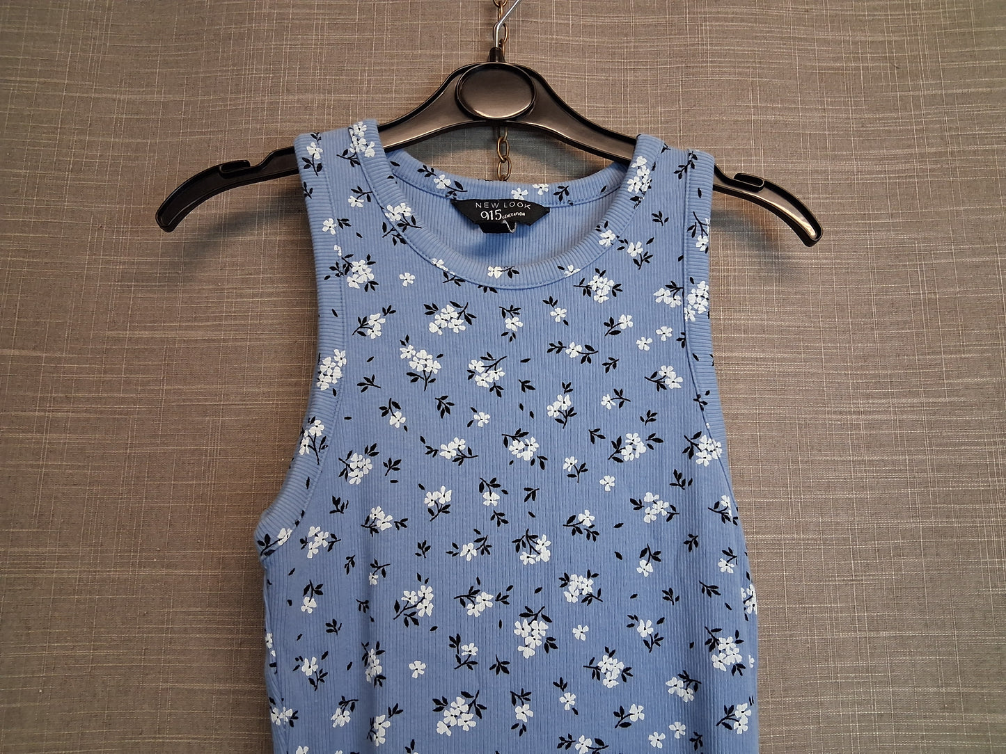 New Look Blue Floral Jersey Sleeveless Vest Dress Age 12-13 Years
