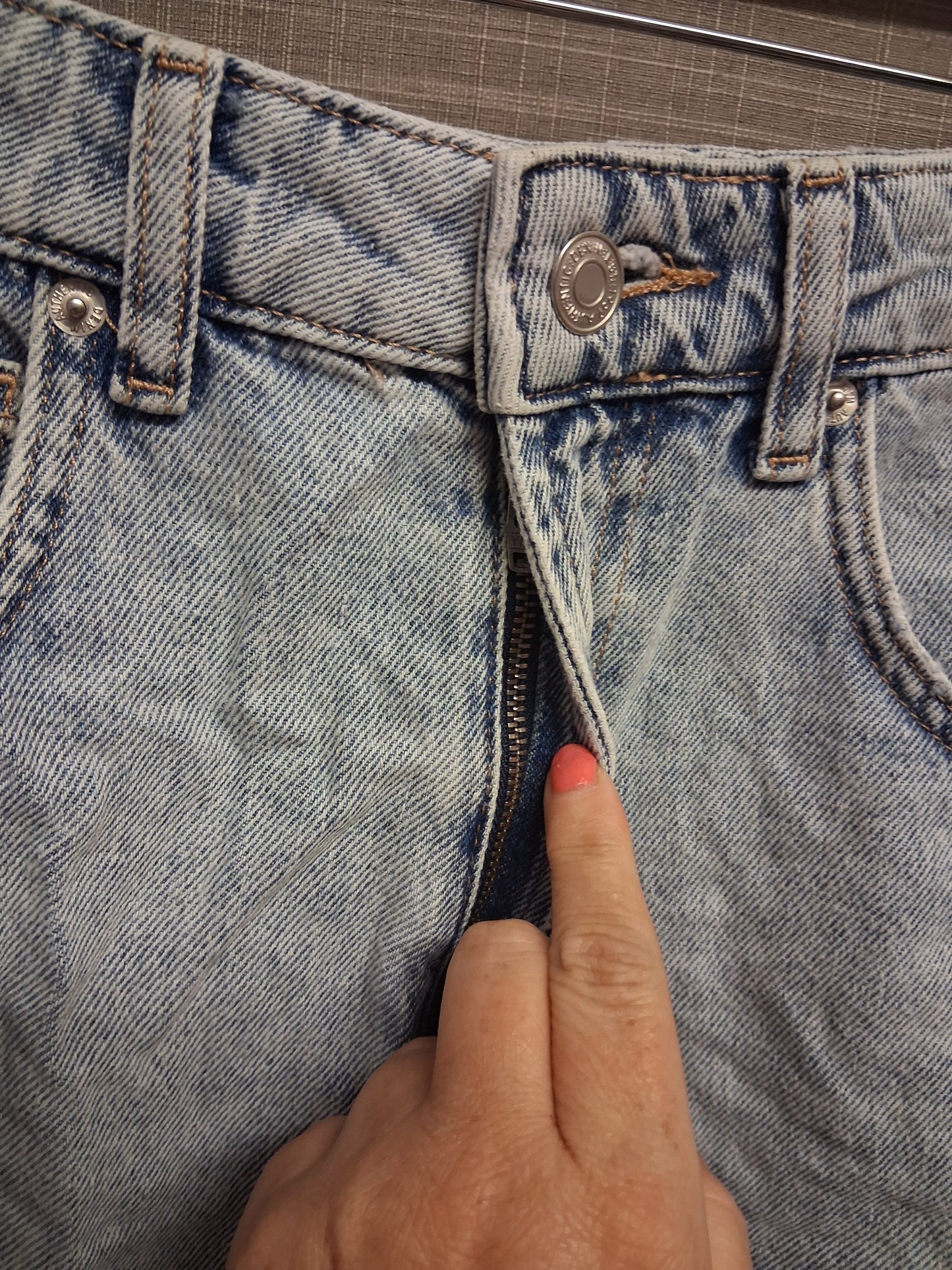 New Look Girls Blue Denim Shorts High Rise Age 14 Years