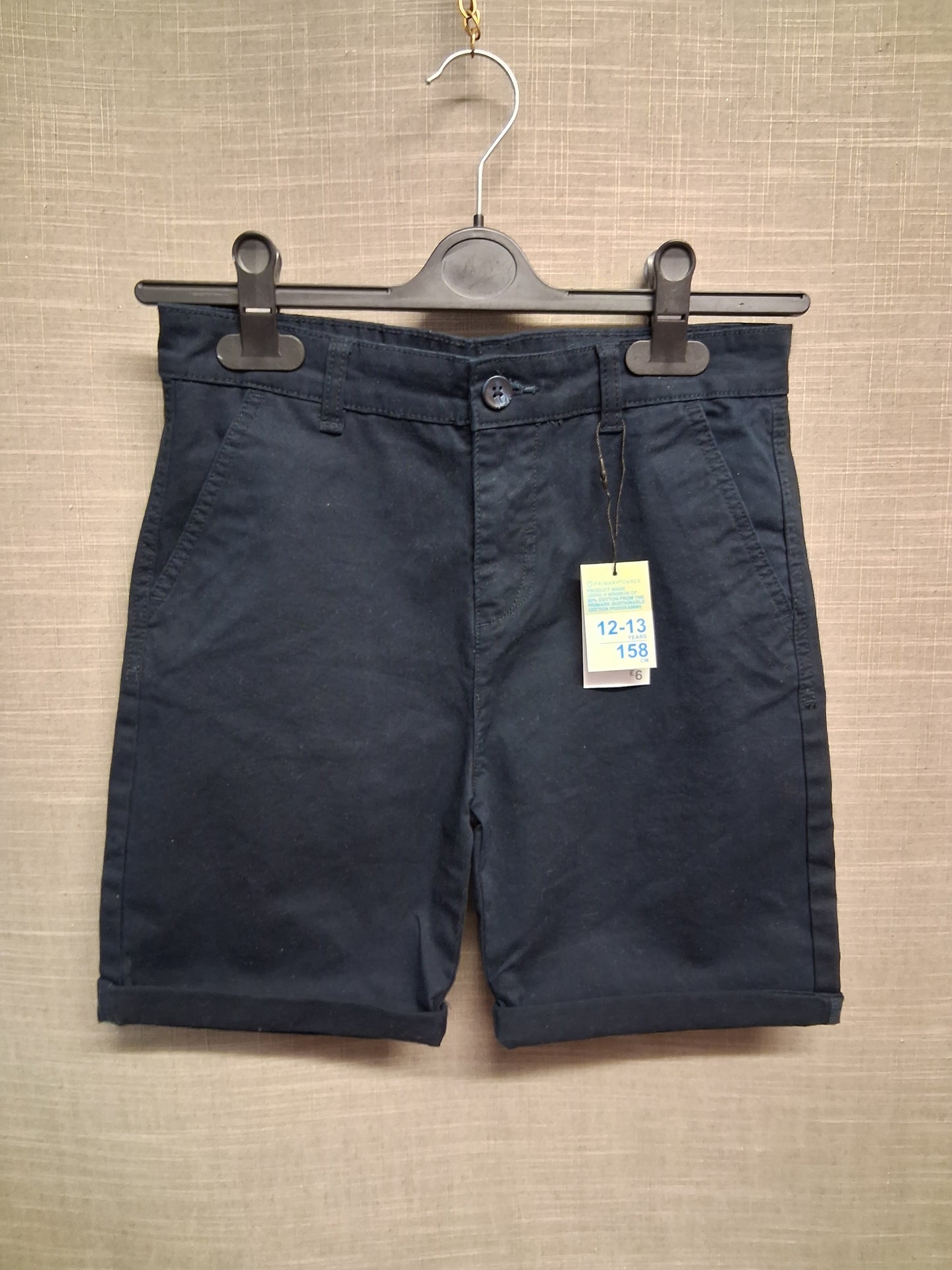 Primark Boys Blue Chino Short Age 12-13 Years New