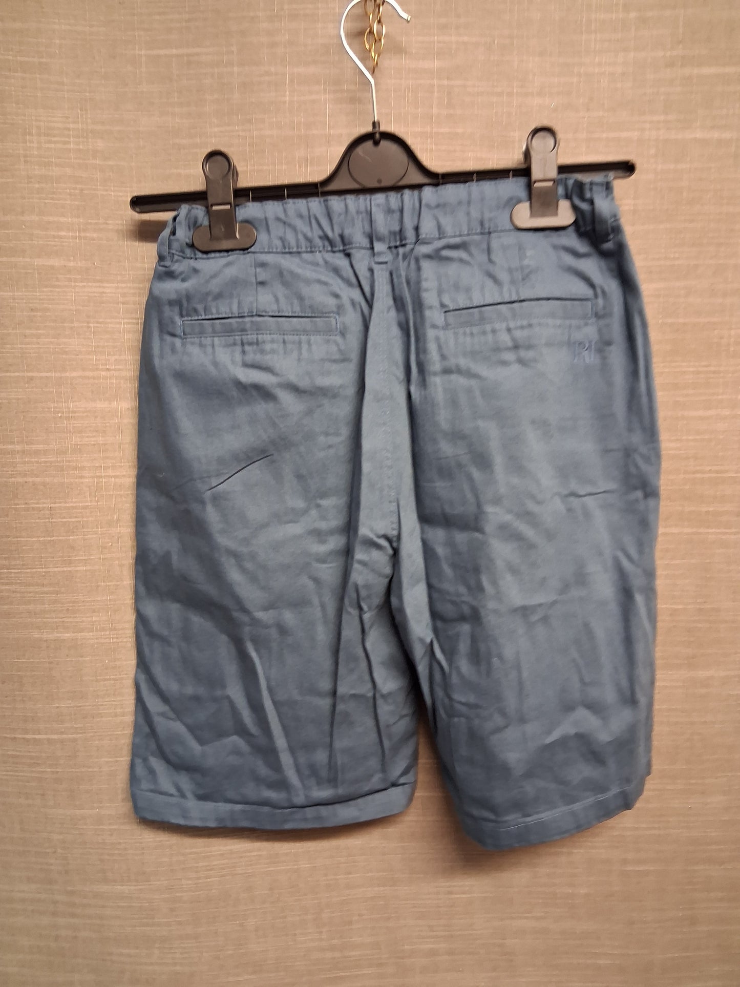 River Island Blue Chino Shorts Adjustable Waist Age 15-16 Years