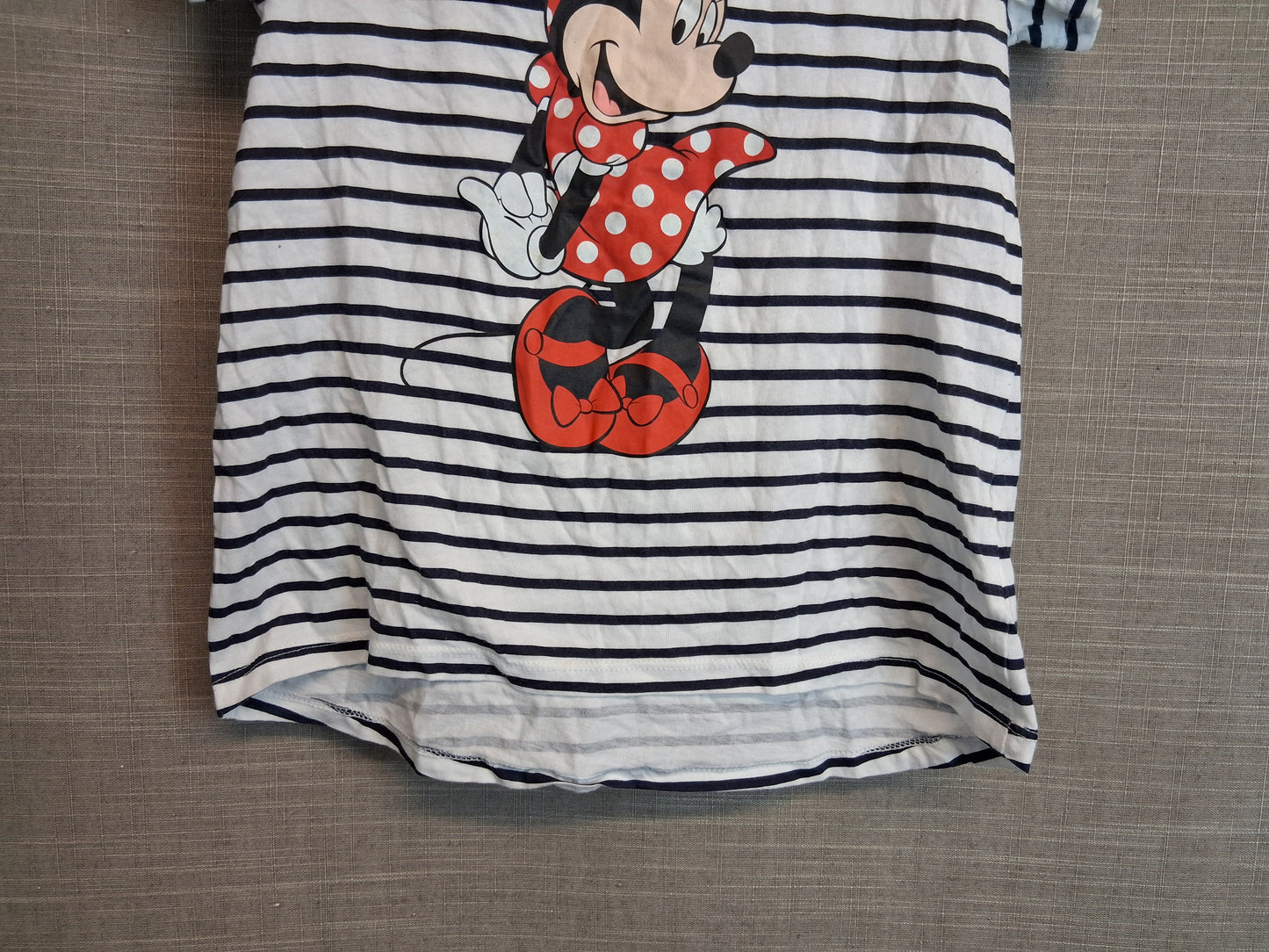 Disney H&M Black White Stripe Short Sleeve T-Shirt Age 8-10 Years