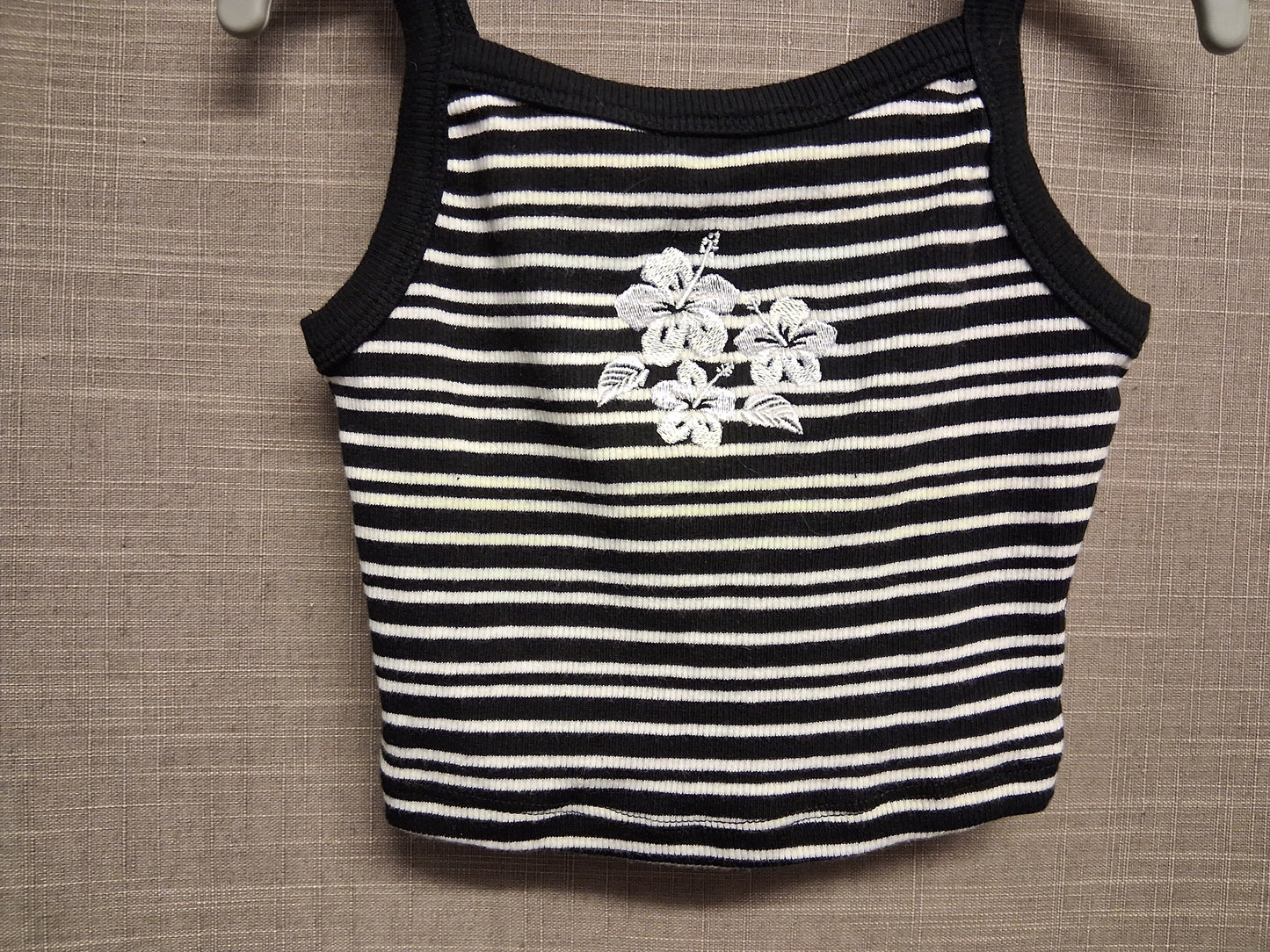 New Look Girls Striped Embroidered Floral Cami Crop Top Age 9 Years New
