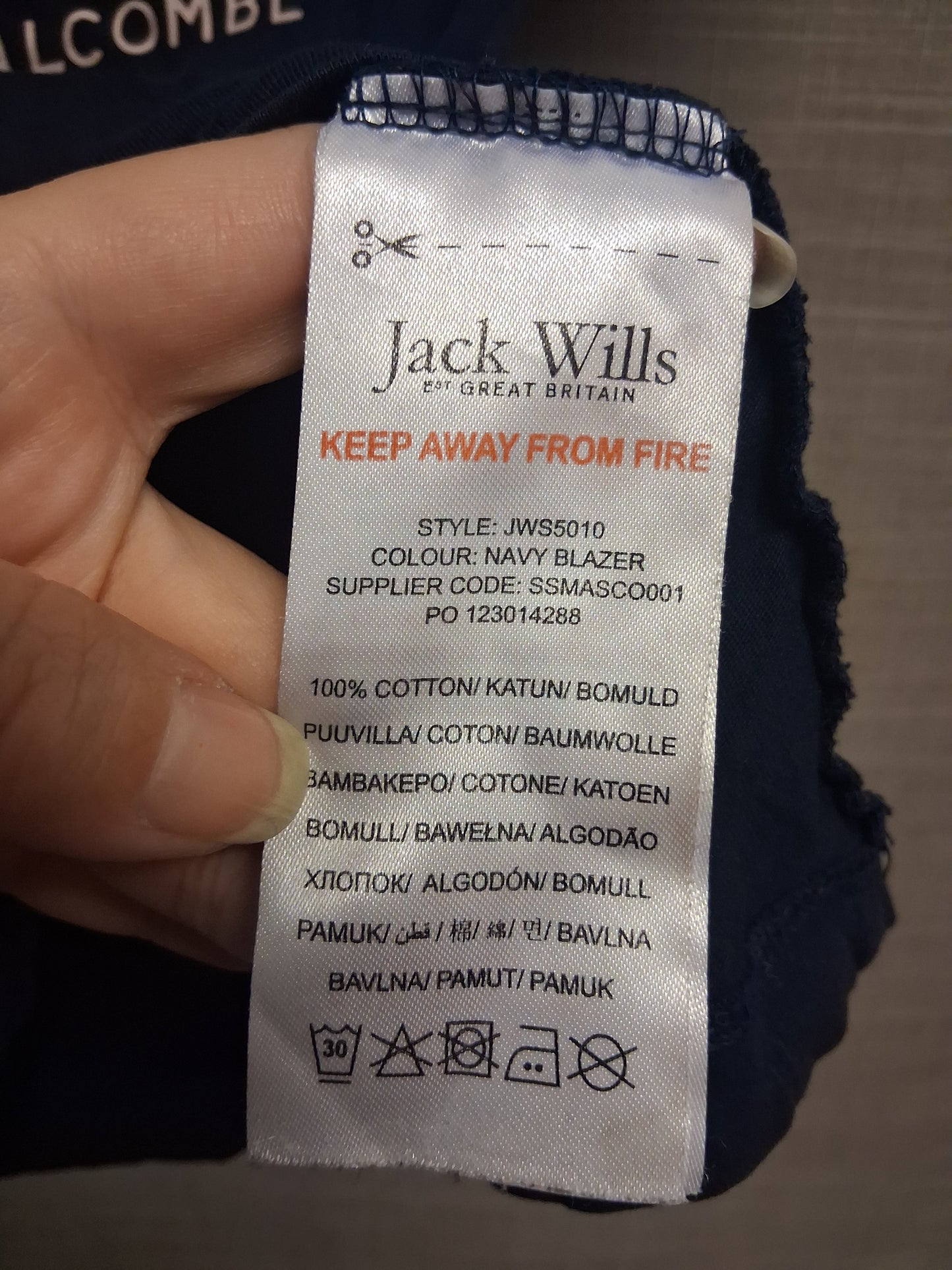 Jack Wills Girls Navy Short Sleeve T-Shirt Age 7-8 Years