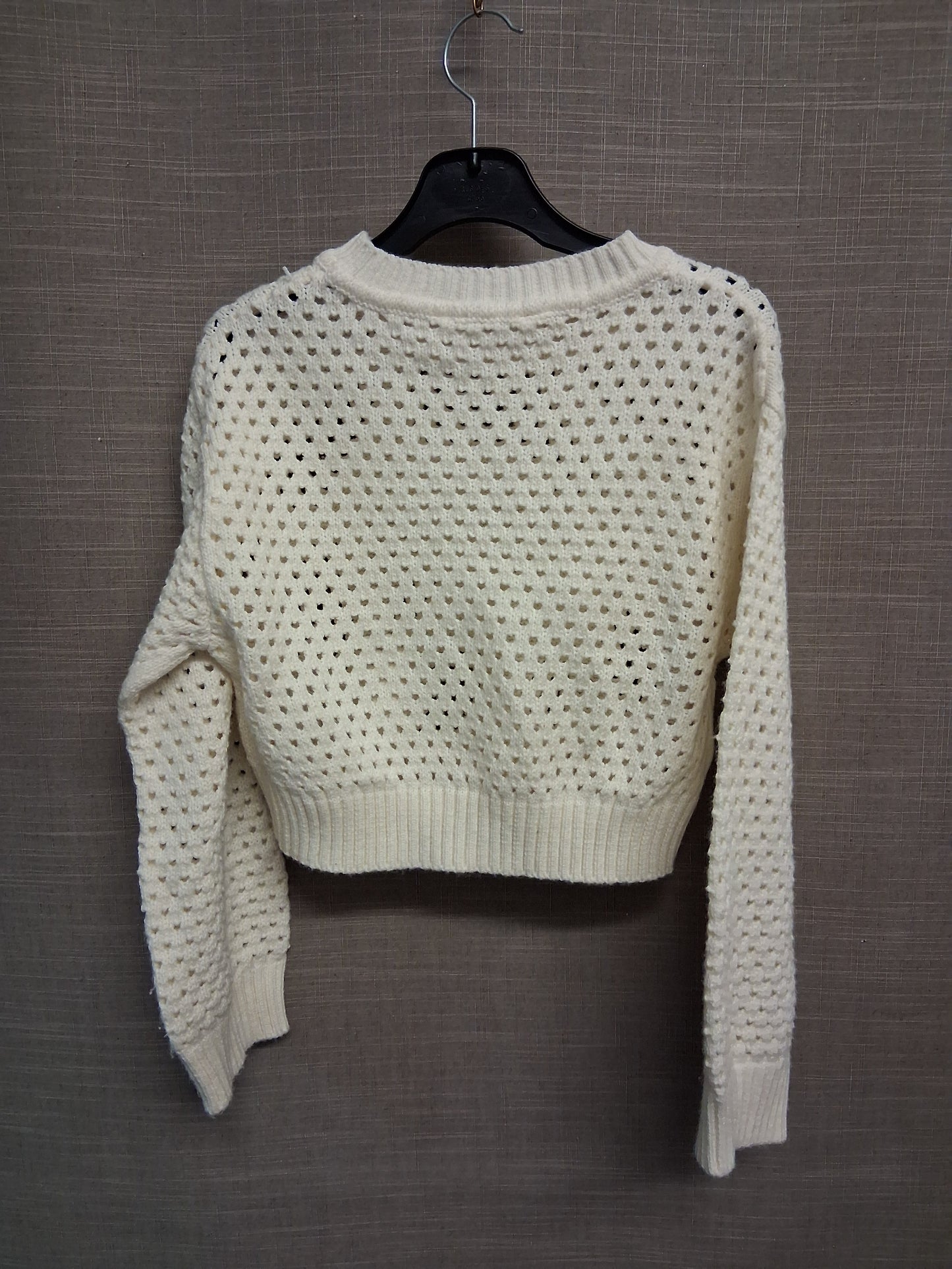H&M Girls Cream Crochet Cropped Sweater Jumper Age 8-10 years
