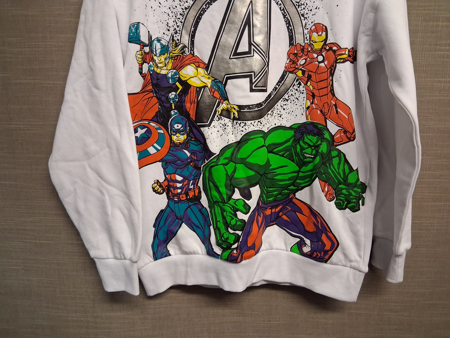 F&F Marvel Avengers Sweater Jumper White Age 13-14 Years New
