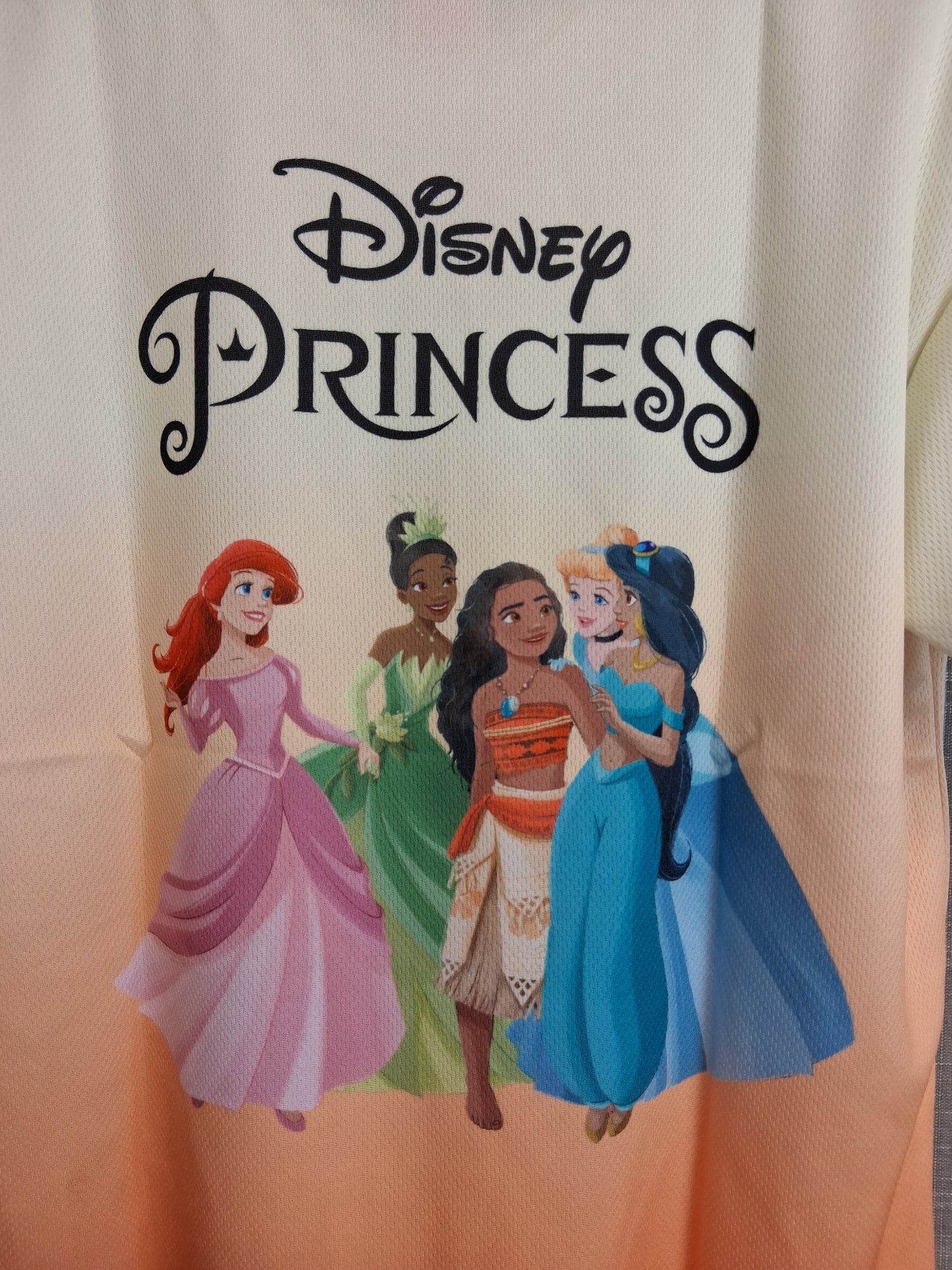 Disney Prince T-Shirt Short Sleeve 7-8 Years Orange Ombre Print on Back