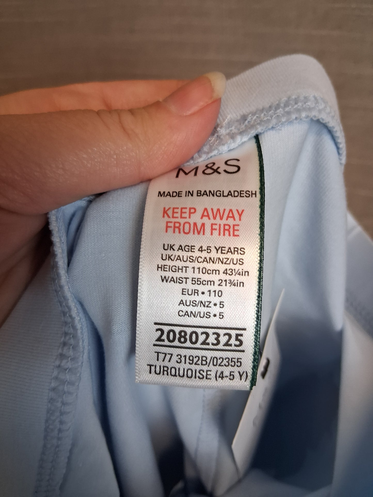 Marks and Spencer Girls Blue Unicorn Cycle Shorts Age 4-5 Years New