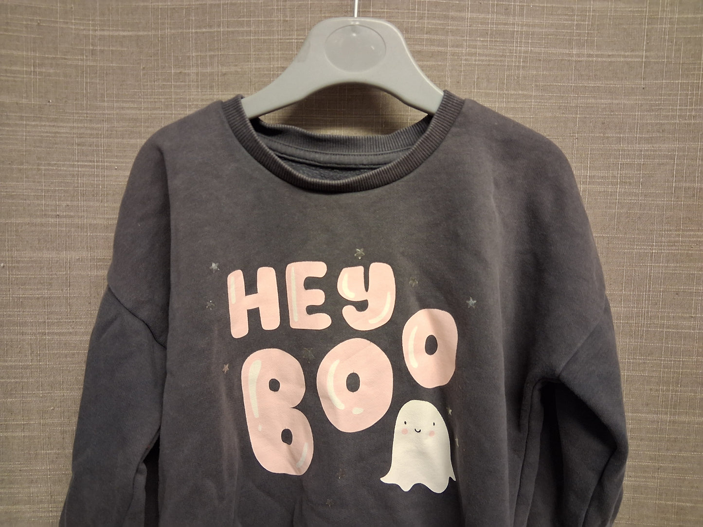 George Girls Halloween 'Hey Boo' Sweater Grey Age 2-3 Years