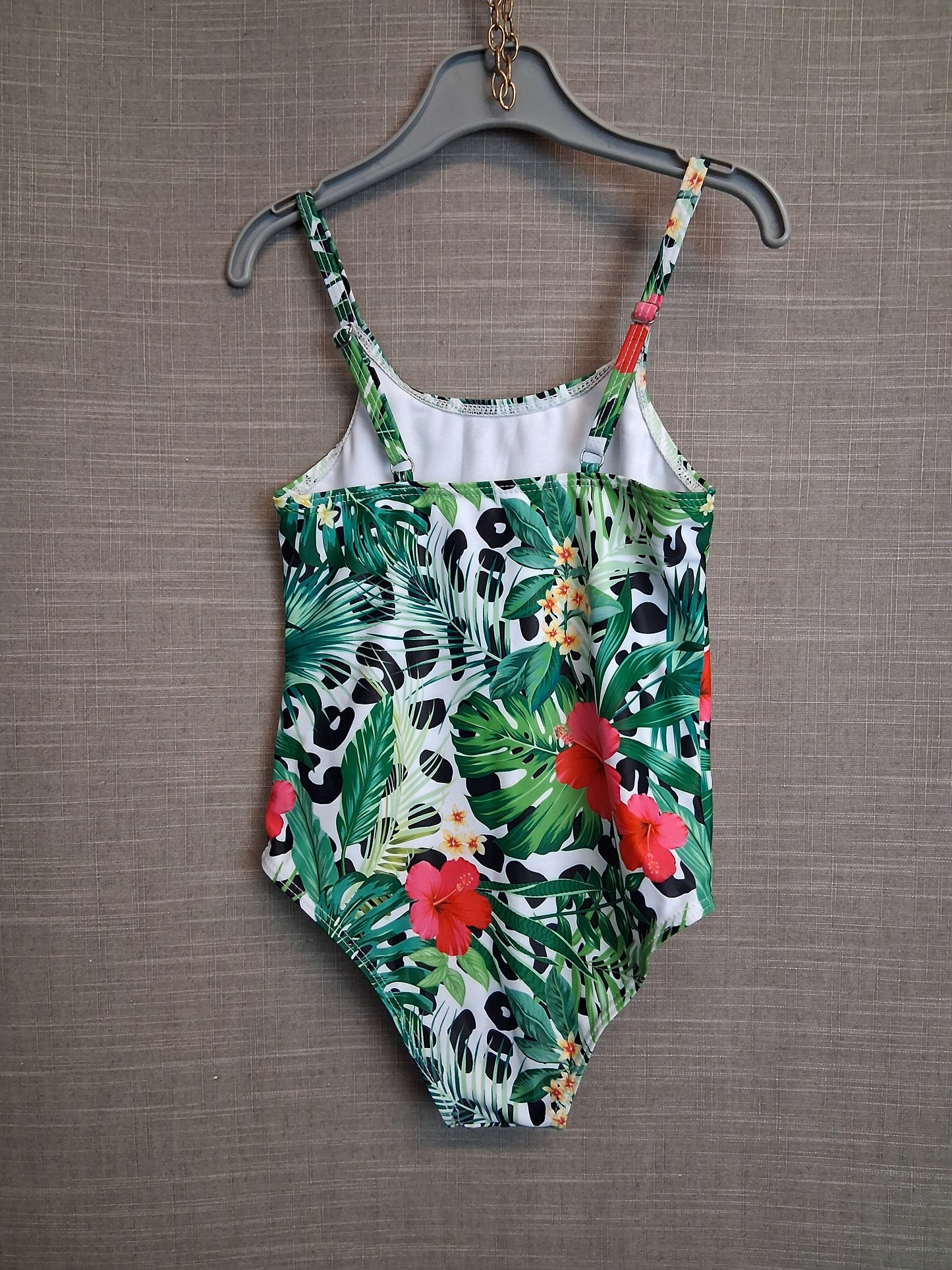 Shein Girls Swimsuit Tropical Print Floral One Piece Age 5 Years