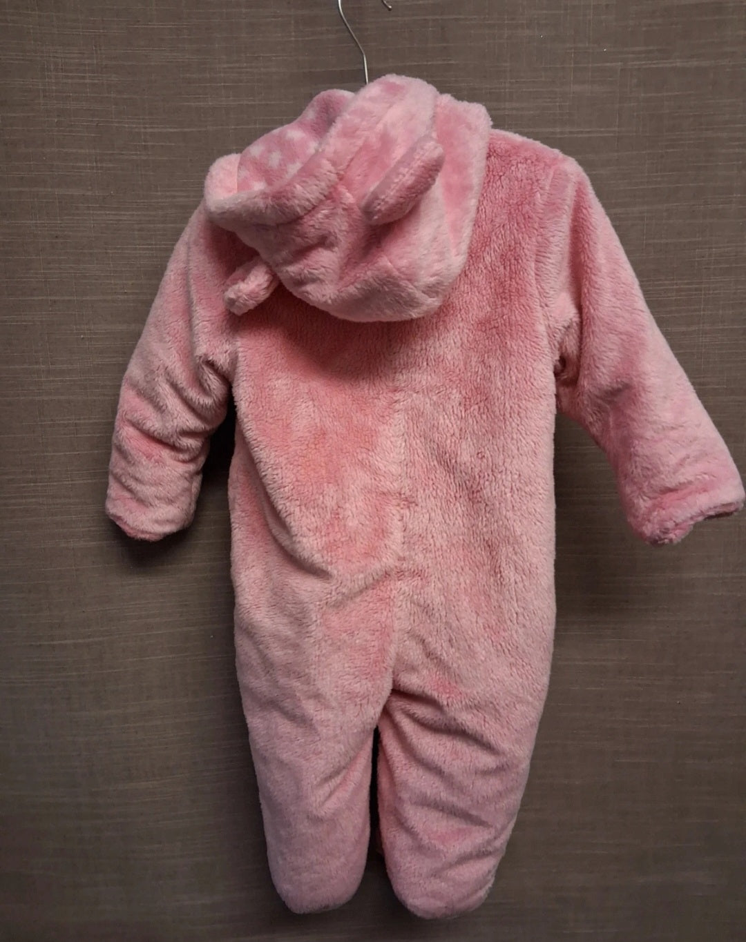 Disney Girls Minnie Mouse Pink Padded Pramsuit Plush Age 6-9 Months