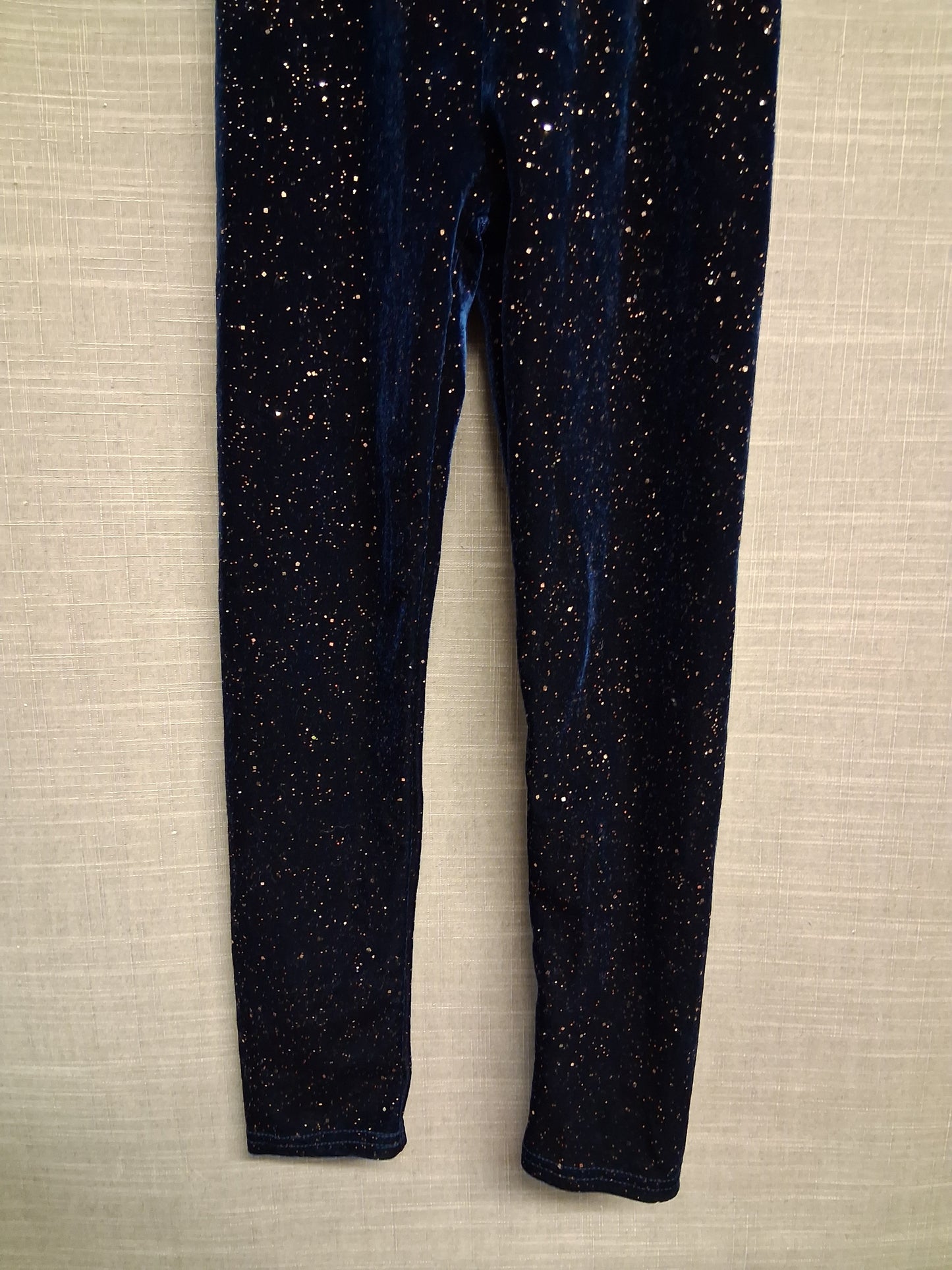 PepCo Girls Velour Navy Blue Glitter Leggings Age 6-7 Years New