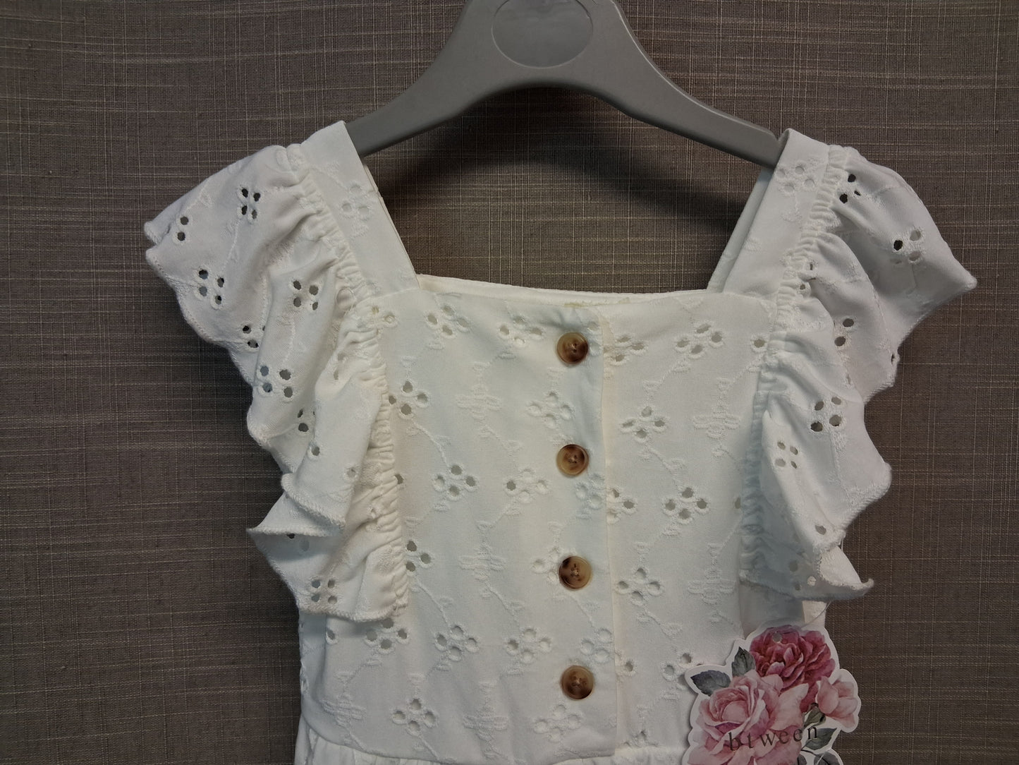 Btween Girls White Brodiere Anglaise A Line Dress Age 4 Years New